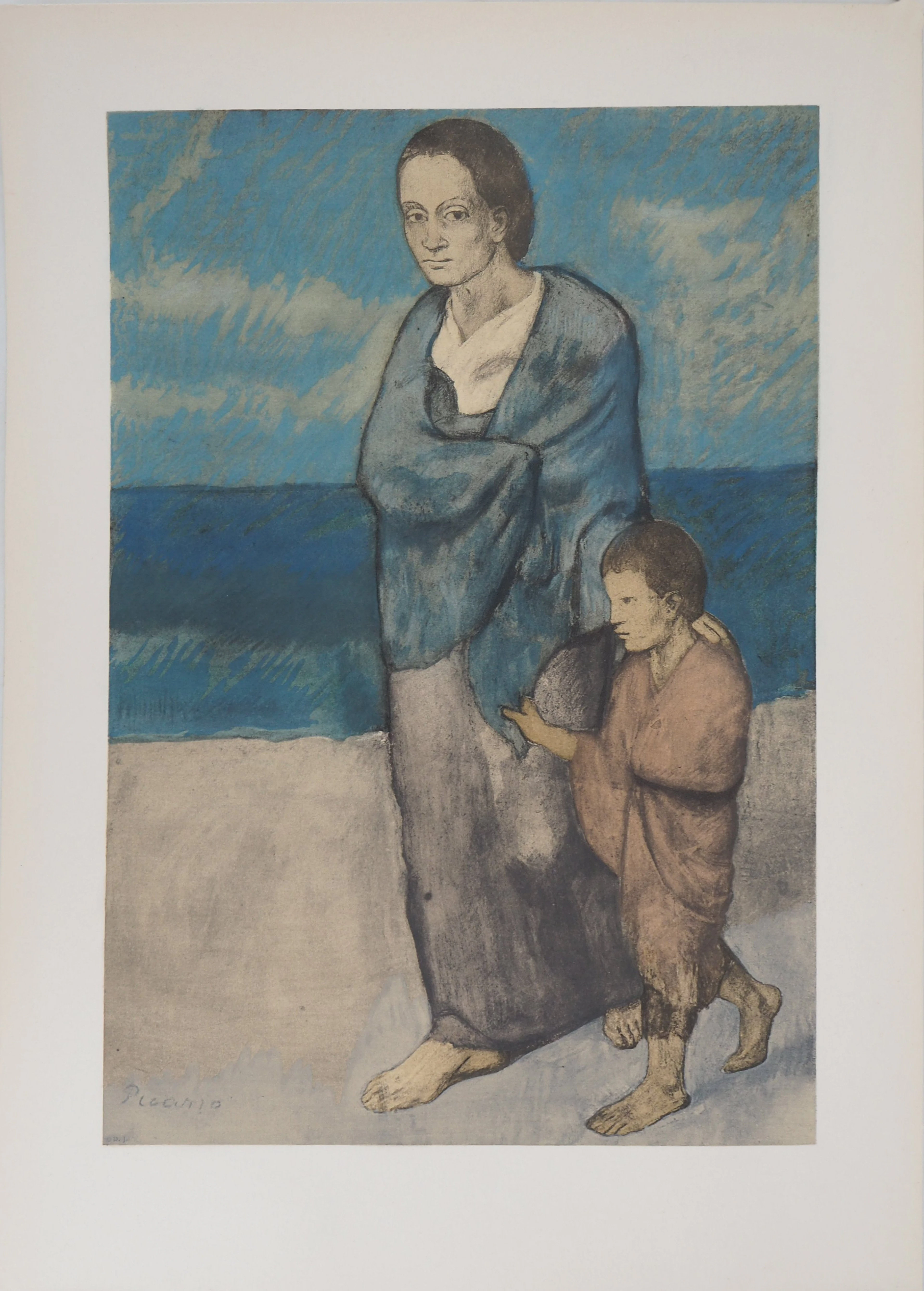 Pablo Picasso : Mère et enfant - Lithographie signée