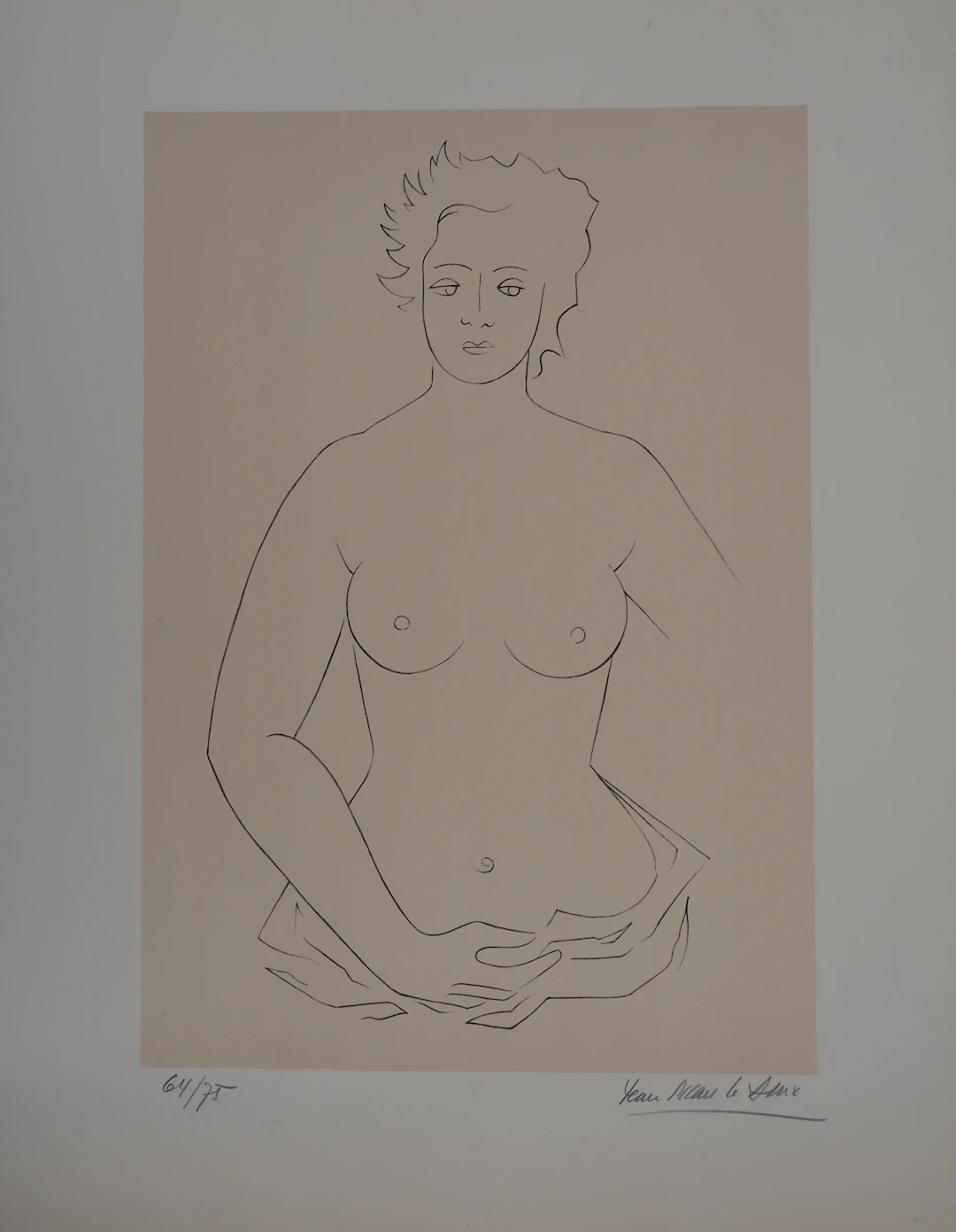 Jean PICART LE DOUX - Femme aux seins nus - lithographie originale signée