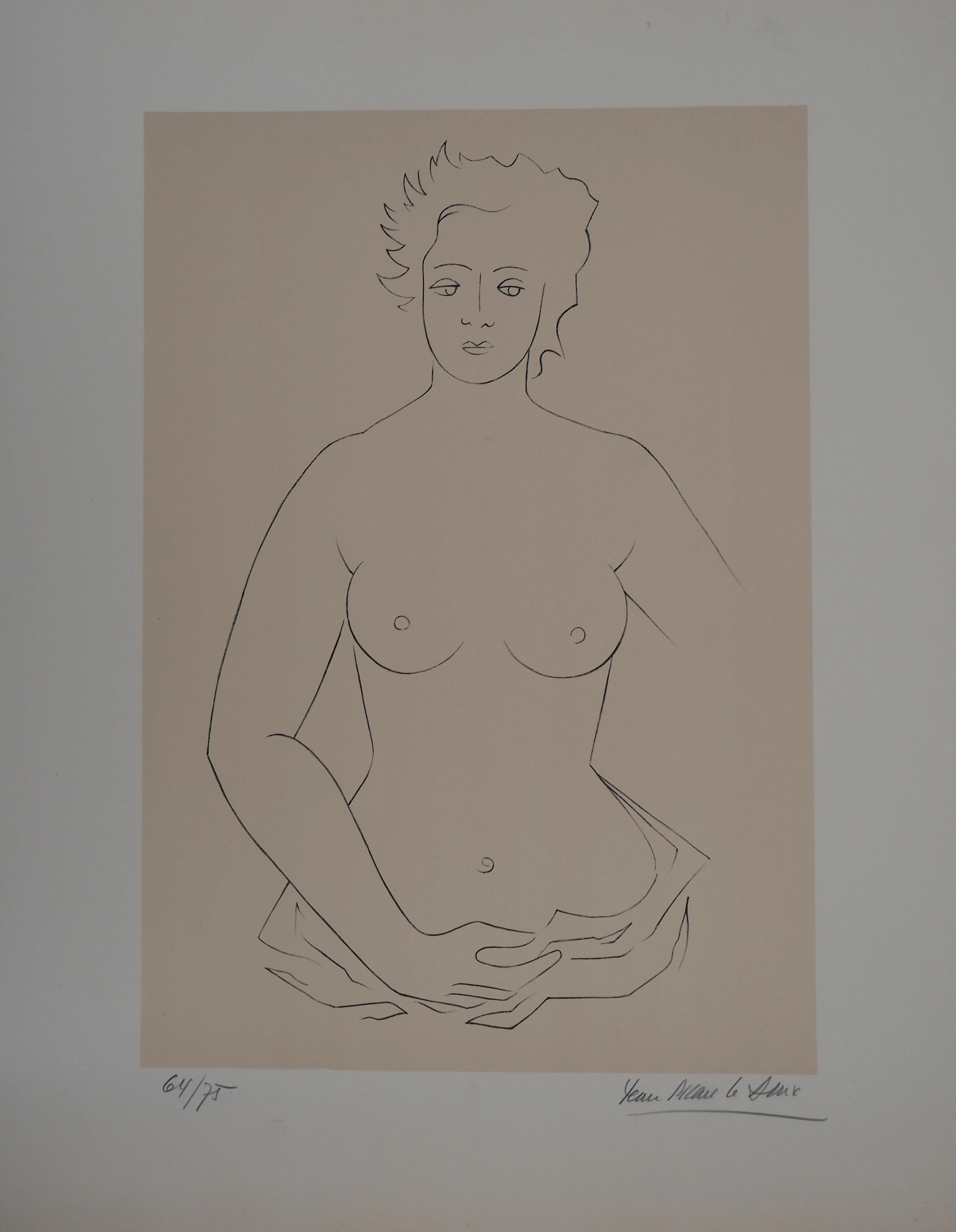 Jean PICART LE DOUX - Femme aux seins nus - lithographie originale signée
