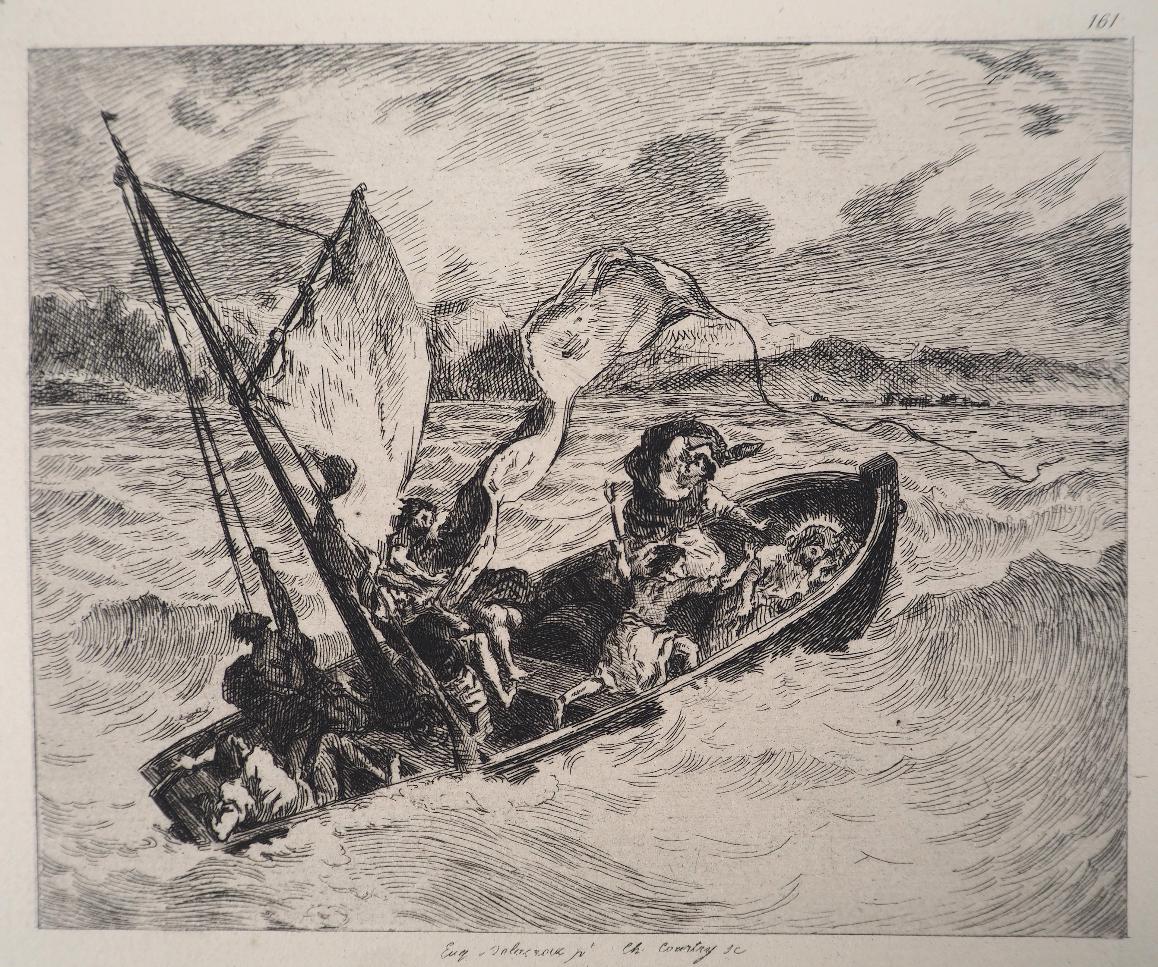 Eugène DELACROIX (d’après) - Jésus sur le Lac de Génésareth - Gravure