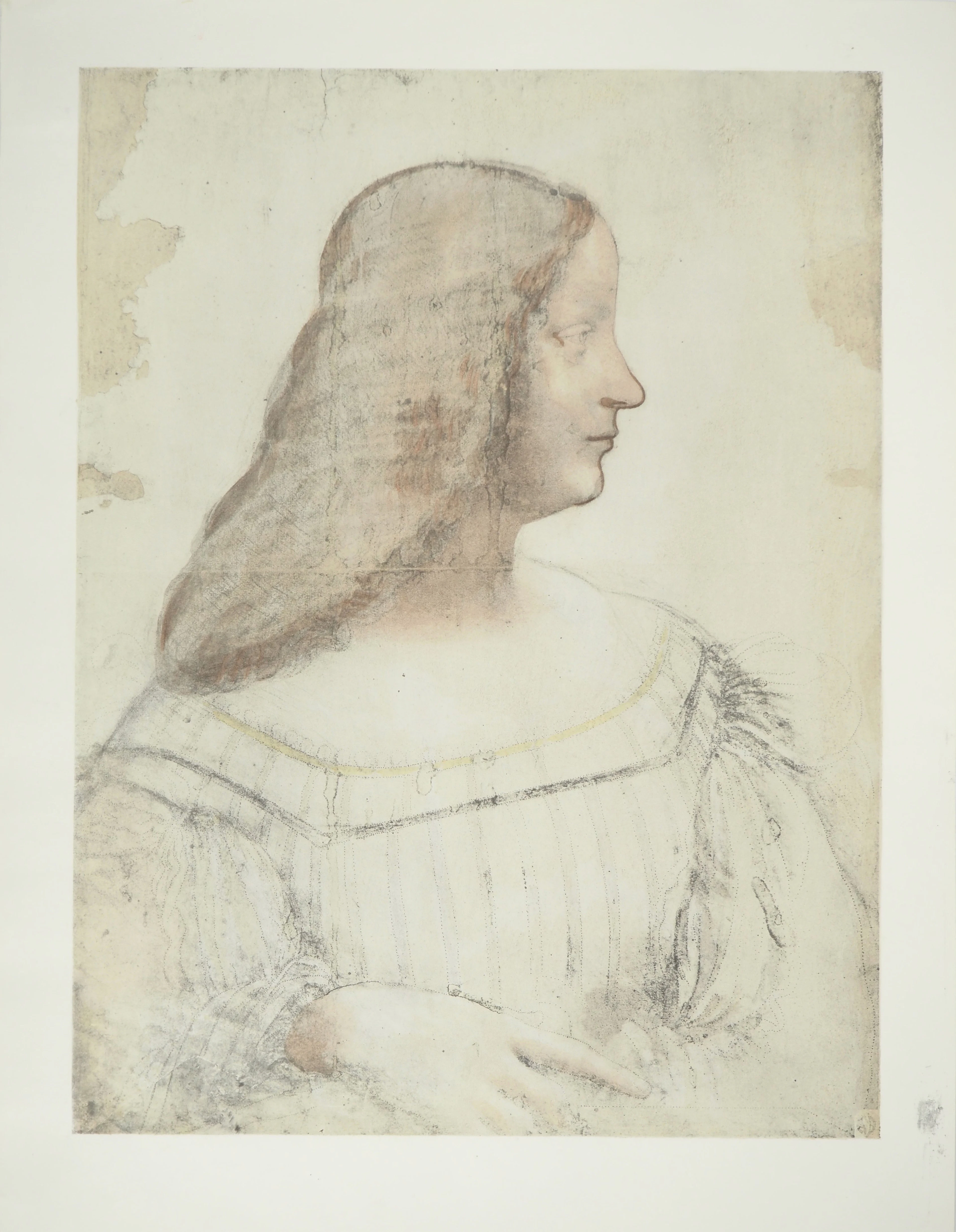 Leonard DE VINCI : Isabelle d'Este, Lithographie et pochoir