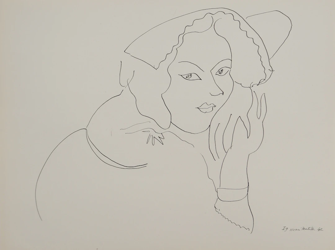 Henri MATISSE : Paysanne à la coiffe, Lithographie signée