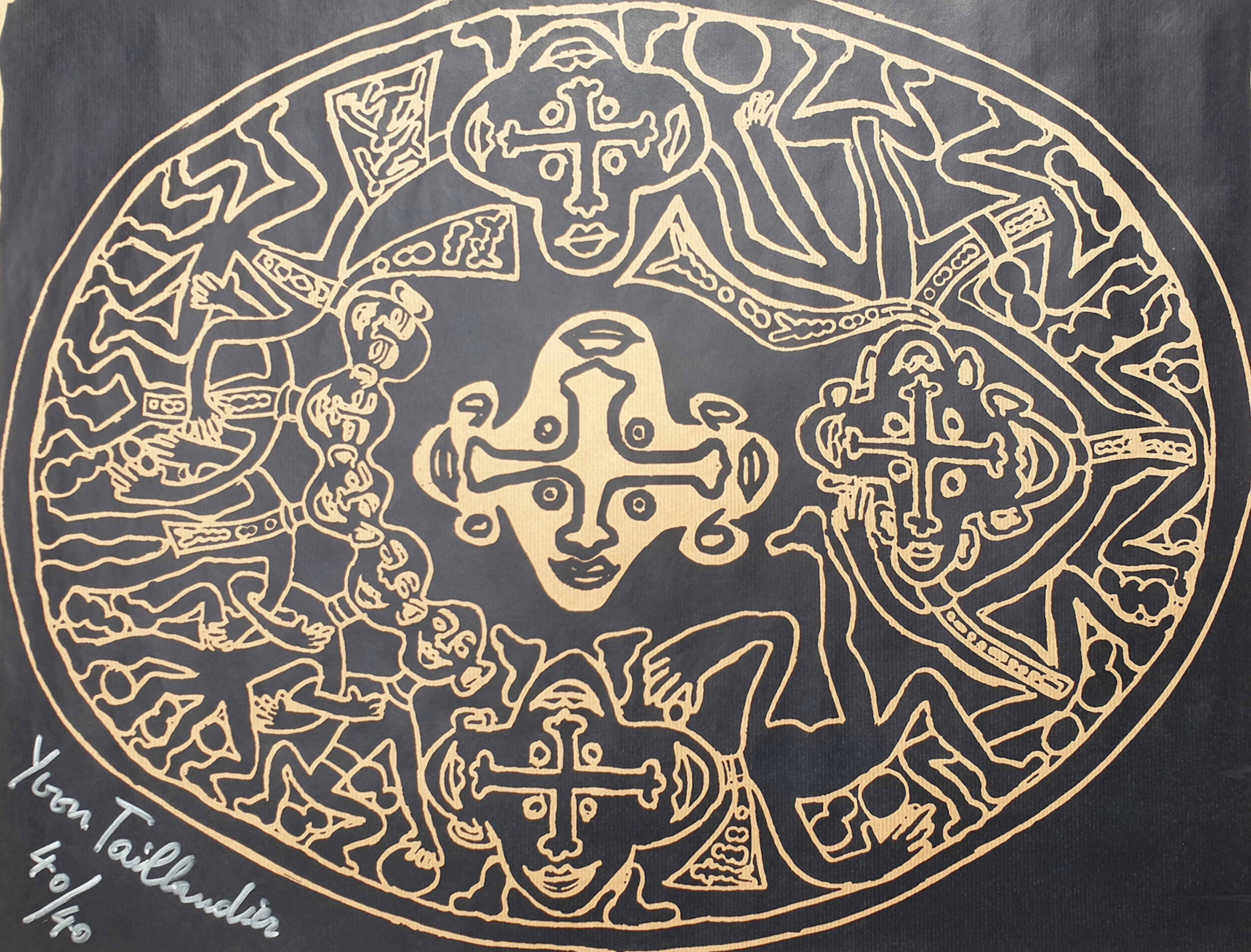 Yvon TAILLANDIER - Tribal noir, 2018 - Sérigraphie signée