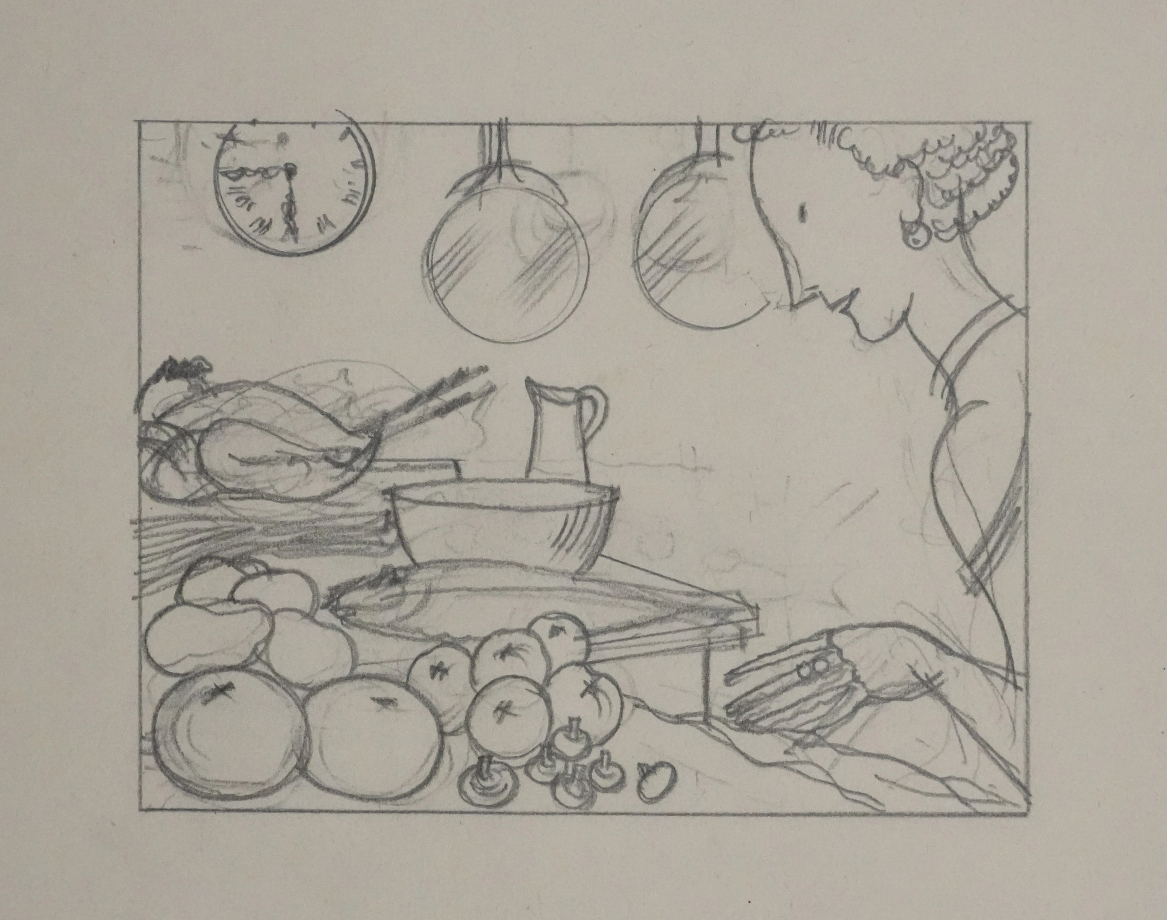 Jean-Emile LABOUREUR : La préparation, Dessin original