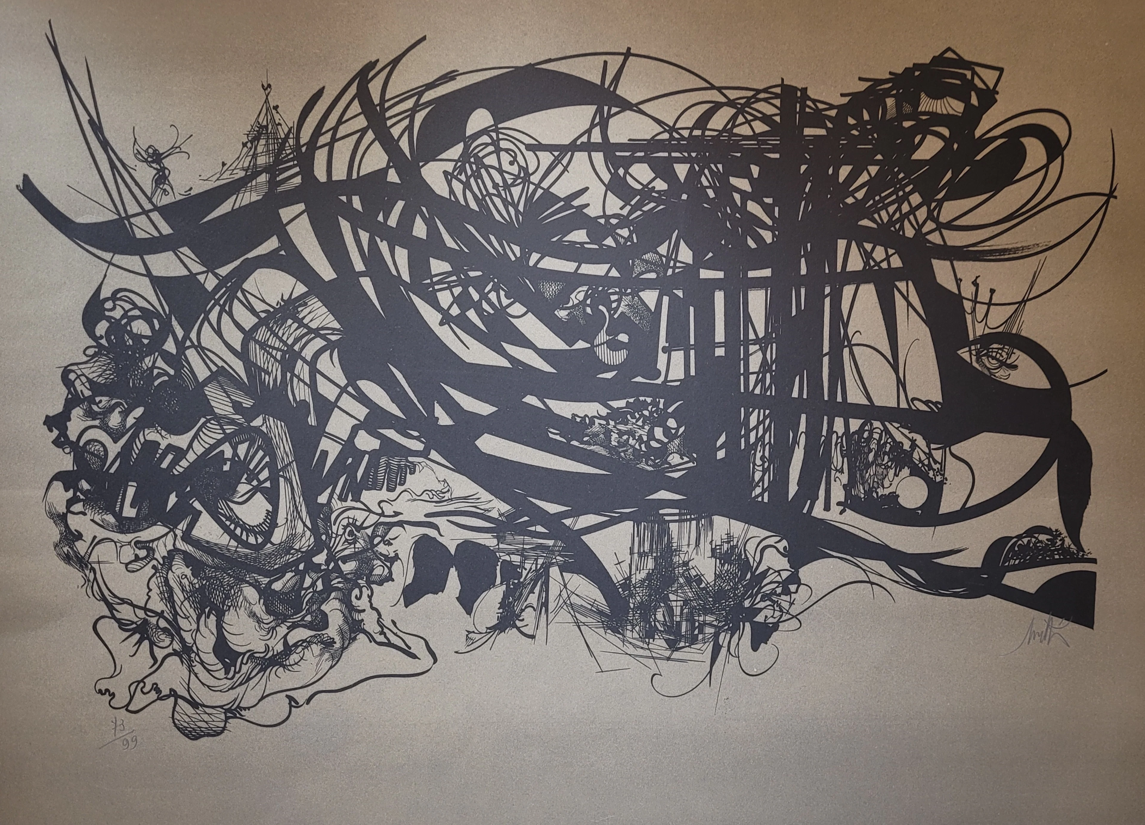 Raymond MORETTI - Rimbaud 2, 1970 - Lithographie originale signée au crayon
