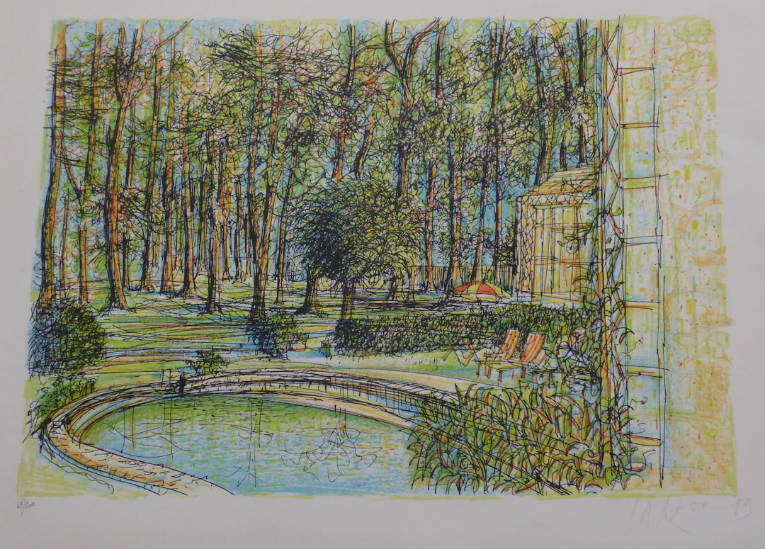 Jean CARZOU - Le Petit Etang, 1989 - Lithographie originale signée au crayon