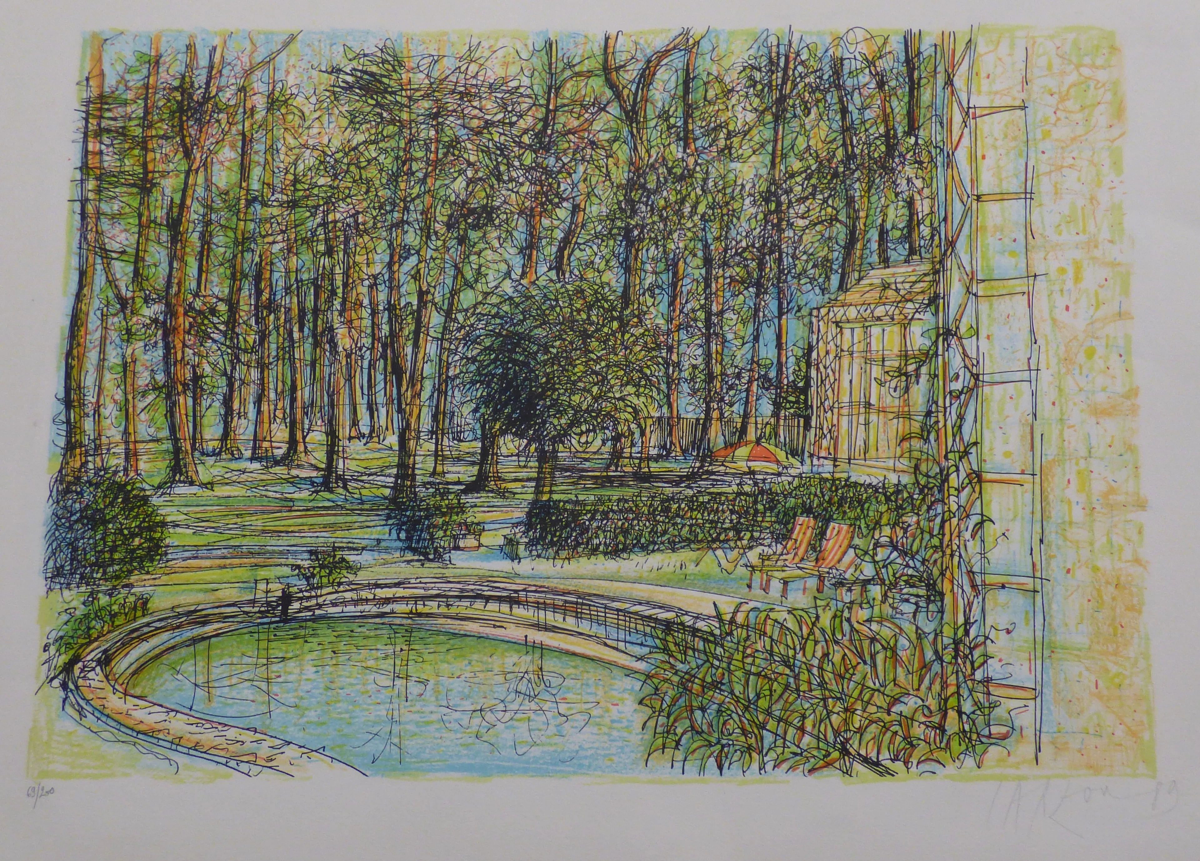 Jean CARZOU - Le Petit Etang, 1989 - Lithographie originale signée au crayon