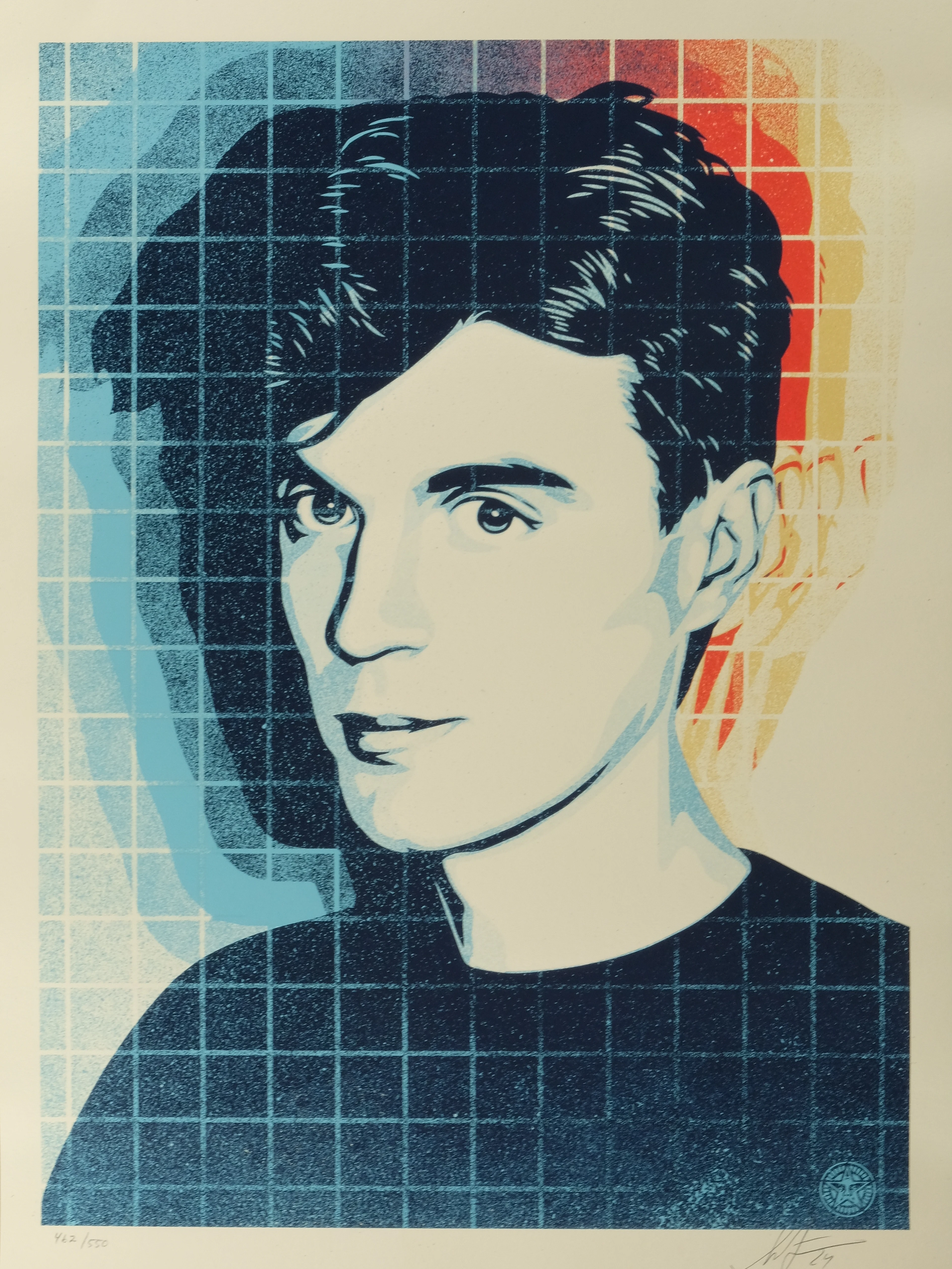 Shepard FAIREY (OBEY) : Overloading the grid (David Byrne) - Sérigraphie