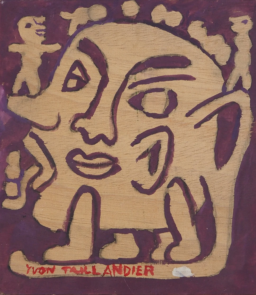Yvon TAILLANDIER : Catitipède, Huile sur bois originale signée