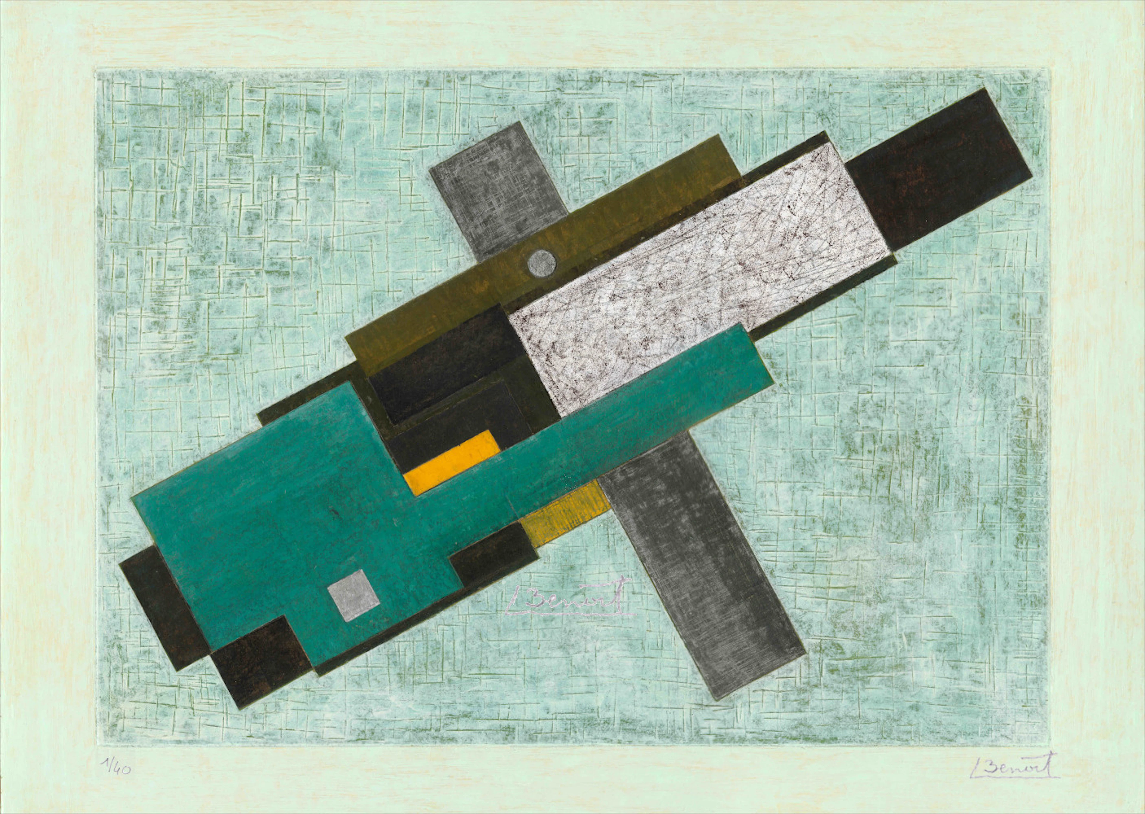 Serge BENOIT - Composition - Estampe pigmentaire signée au crayon