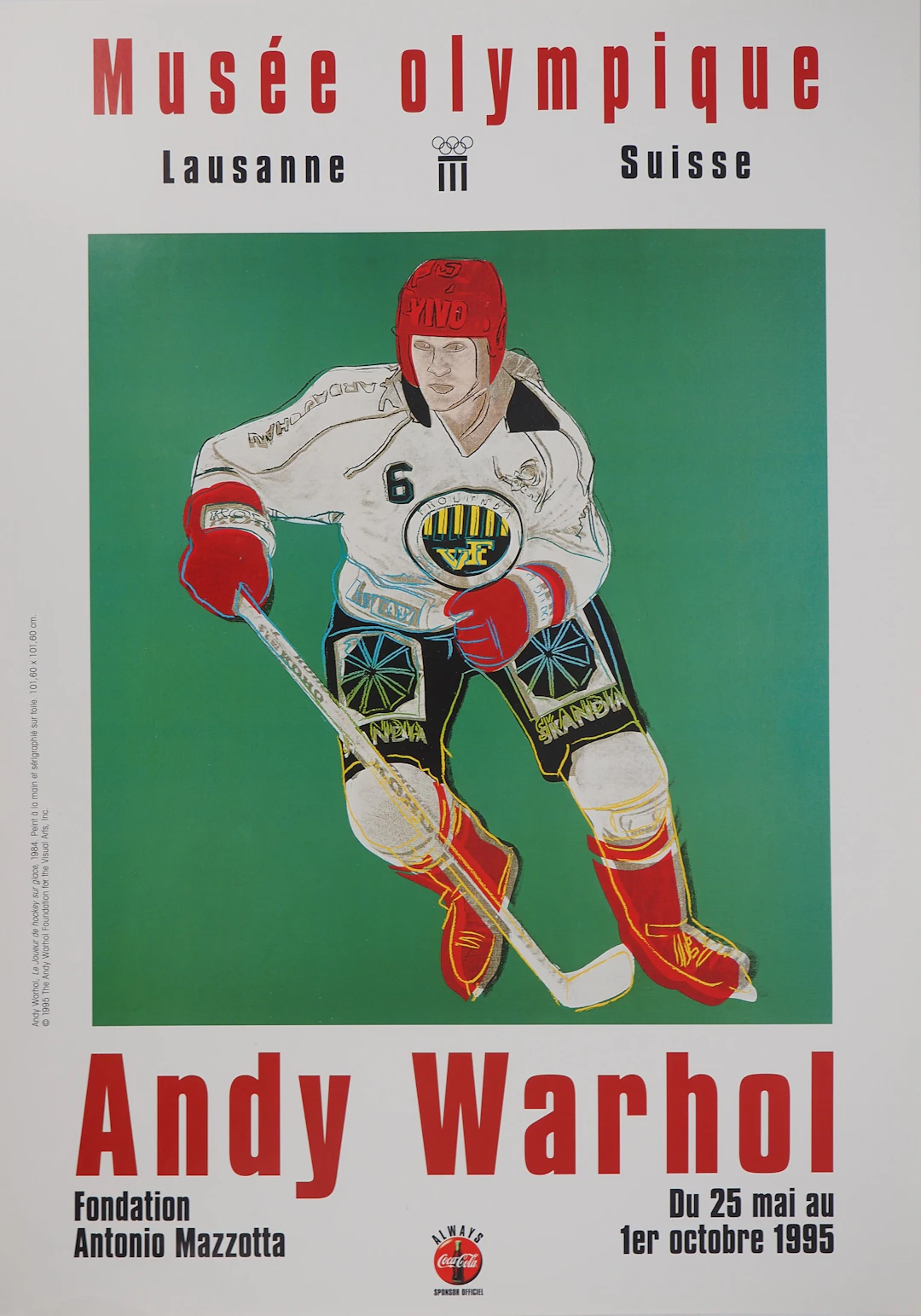 Andy WARHOL : Joueur de Hockey, Affiche originale d’époque