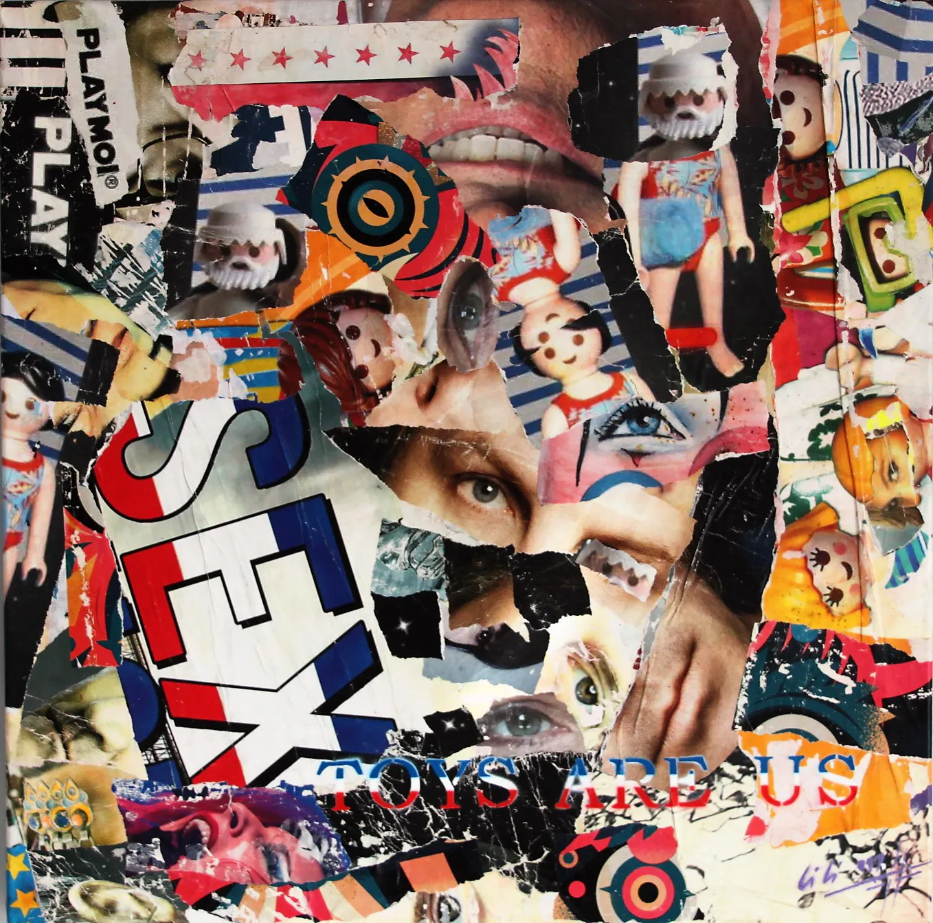 Christophe Stouvenel - Les jouets c’est Nous, 2017 - Collage sur toile