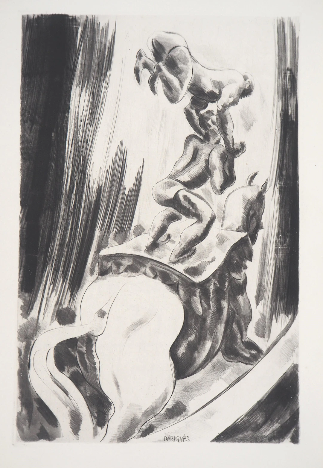 Jean-Gabriel DARAGNES - Le Cirque, 1946 - Gravure originale signée