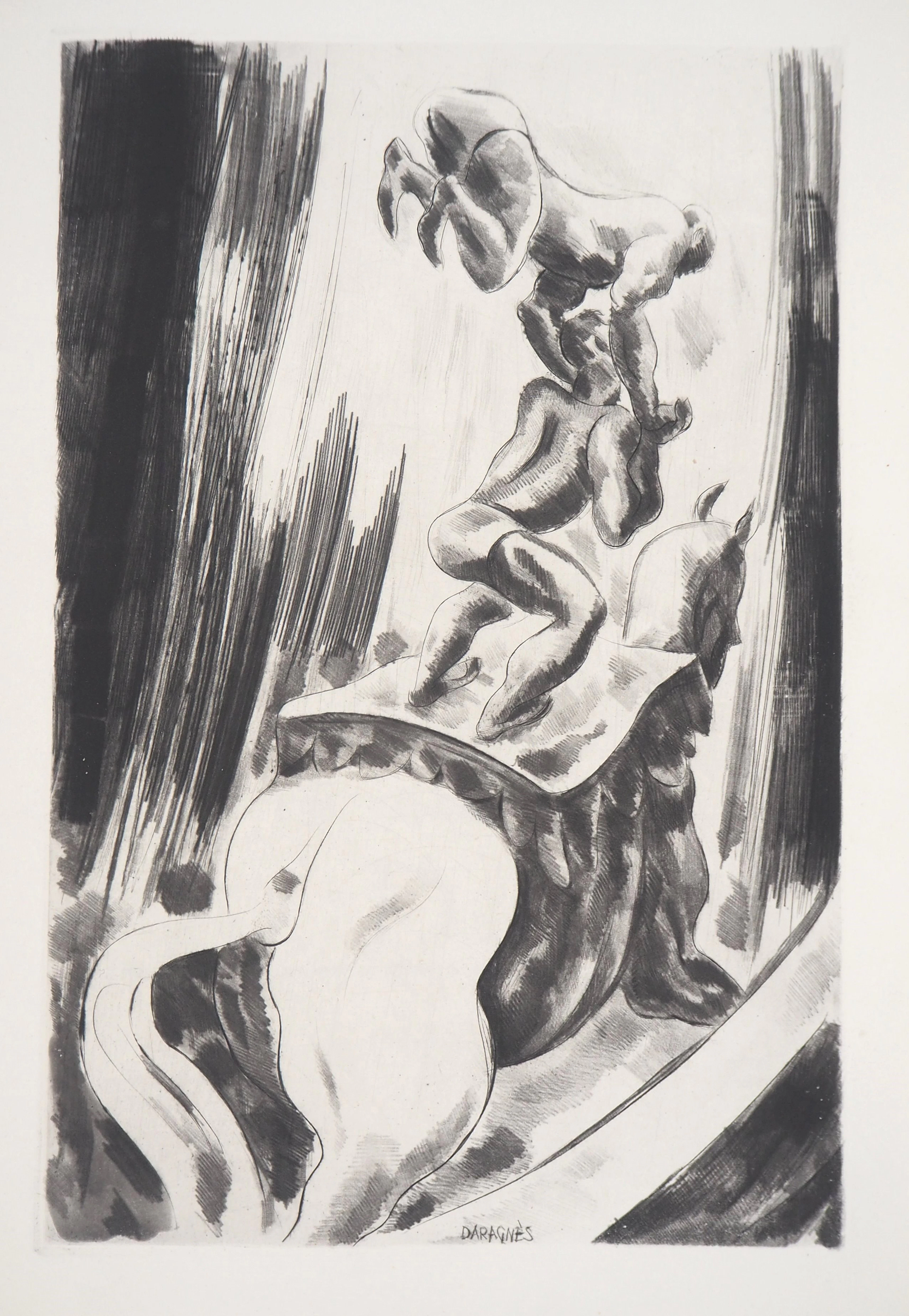 Jean-Gabriel DARAGNES - Le Cirque, 1946 - Gravure originale signée