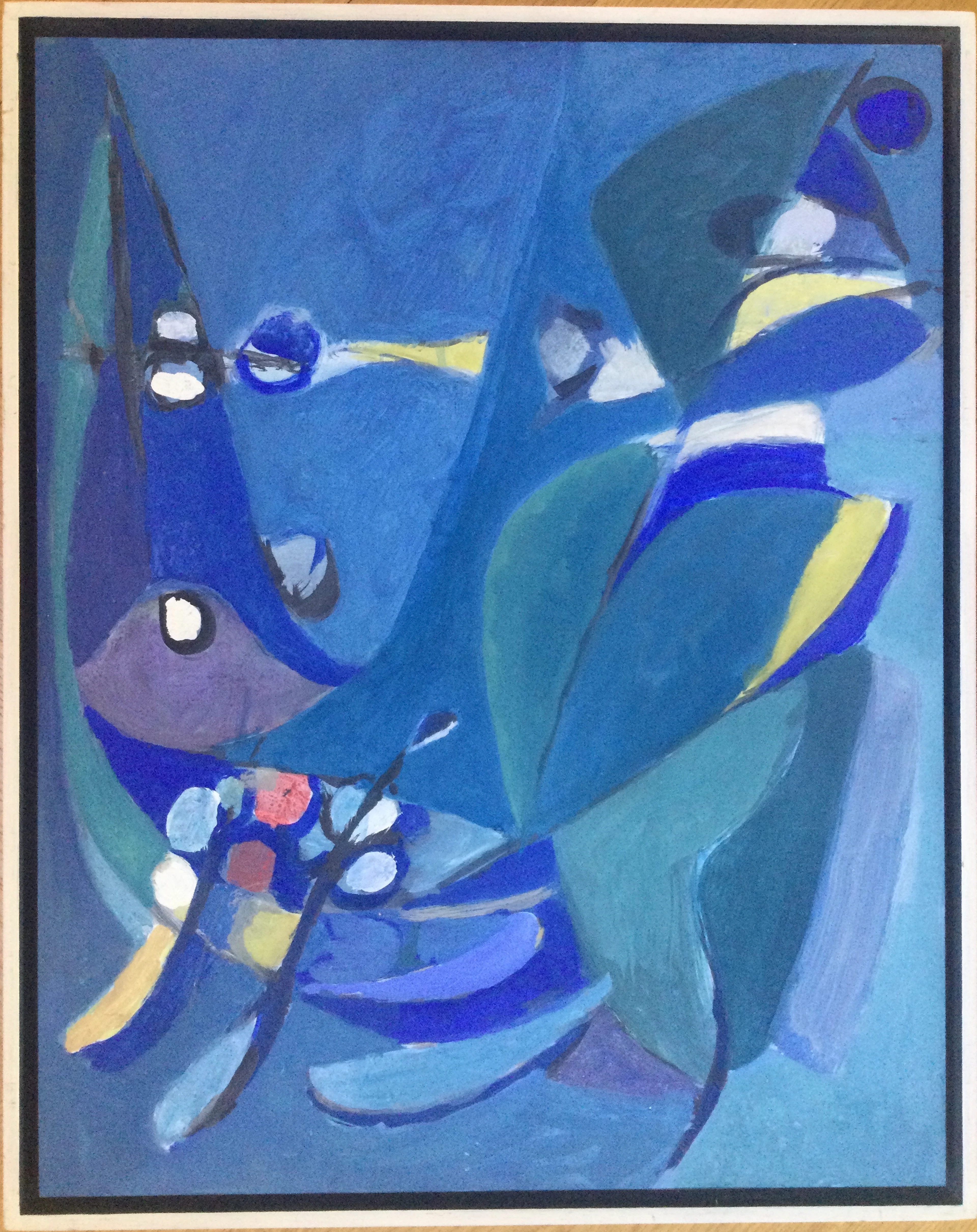 Georges WICKY - Composition , vers 1980 - Acrylique sur panneau signée