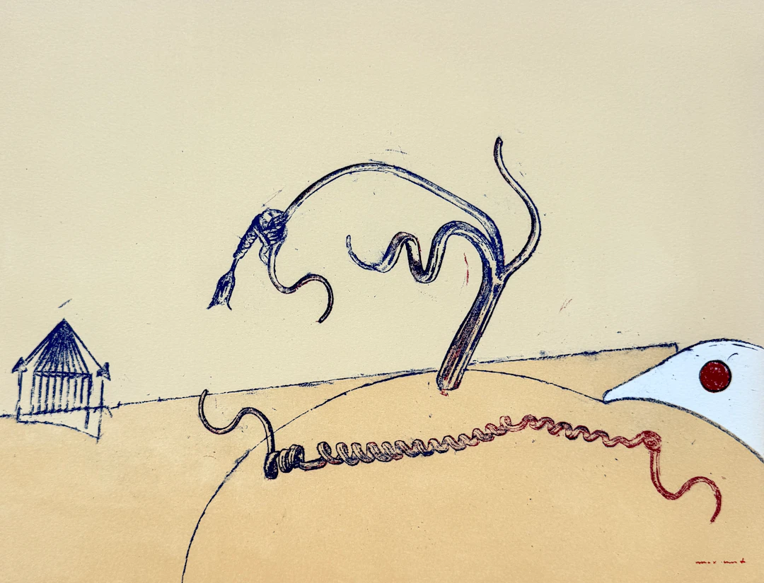 Max Ernst - Paysage surréaliste, 1973 - Lithographie originale signée planche