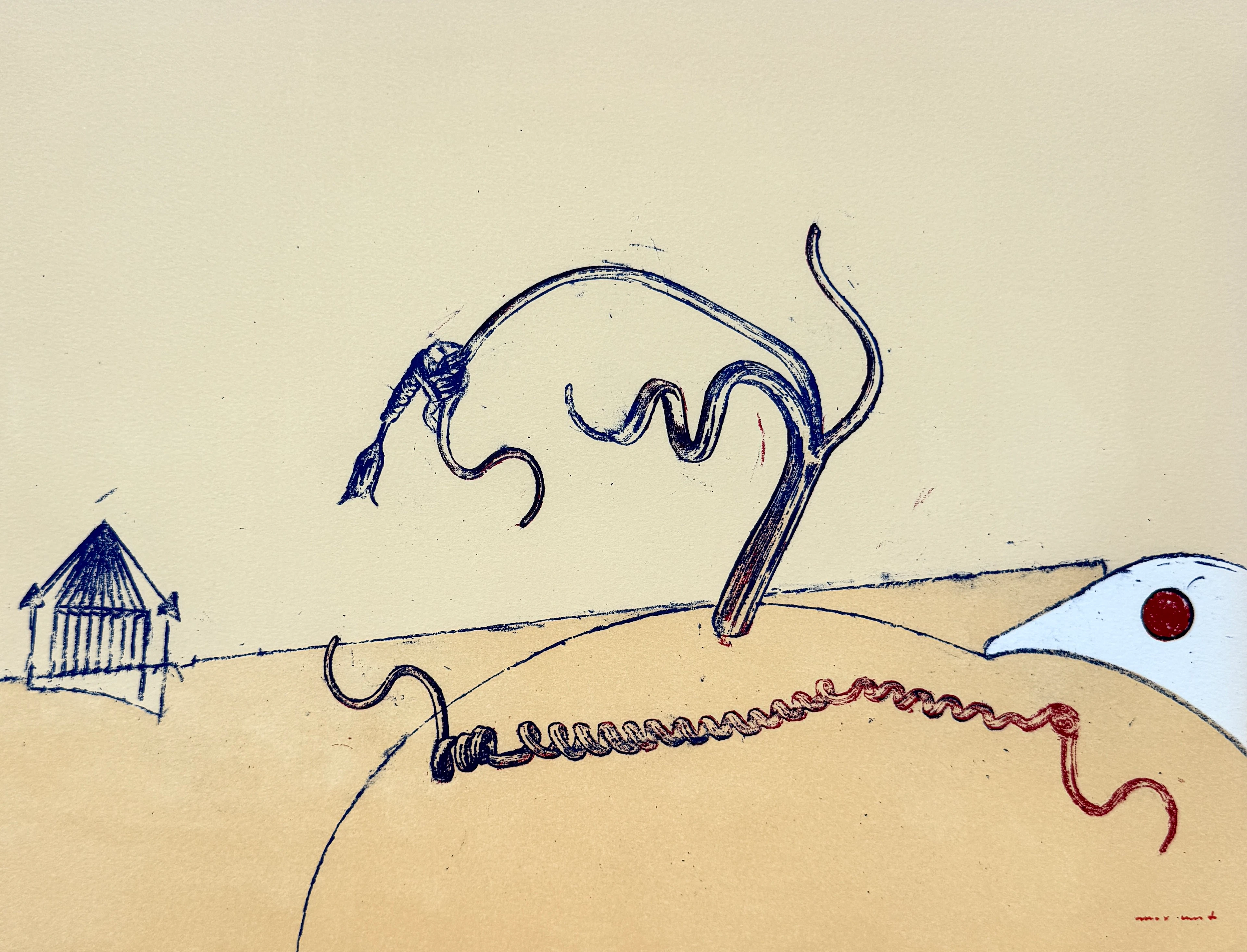 Max Ernst - Paysage surréaliste, 1973 - Lithographie originale signée planche