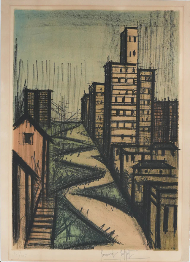 Bernard BUFFET : San Francisco, Lombard Street, Lithographie originale signée