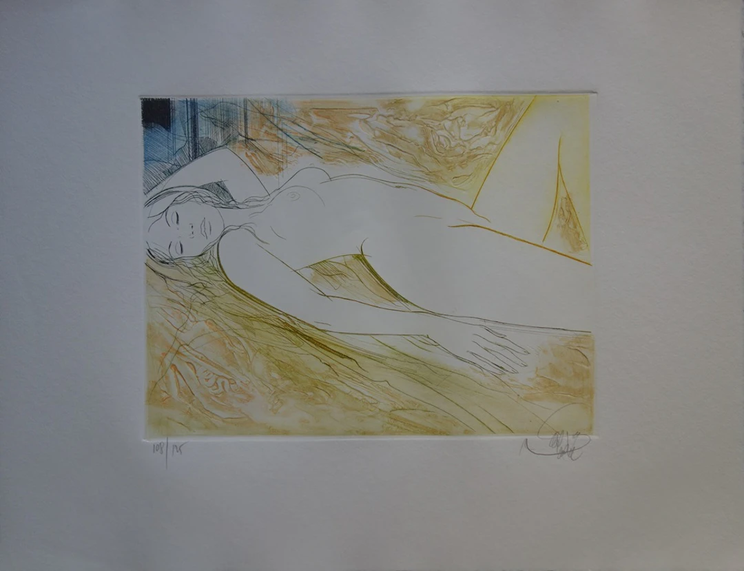 Jean-Baptiste VALADIE : Alanguissement - Gravure originale signée