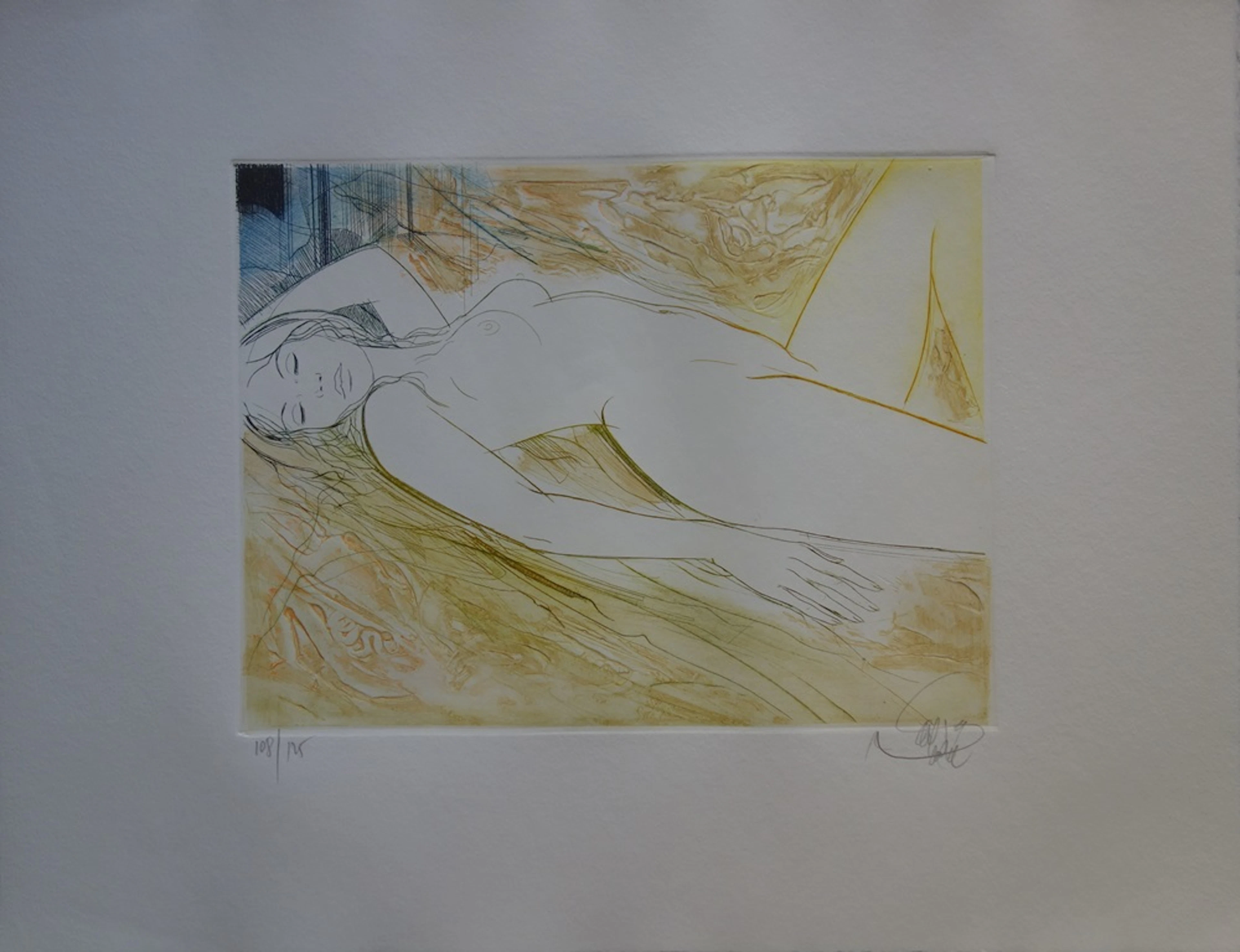 Jean-Baptiste VALADIE : Alanguissement - Gravure originale signée