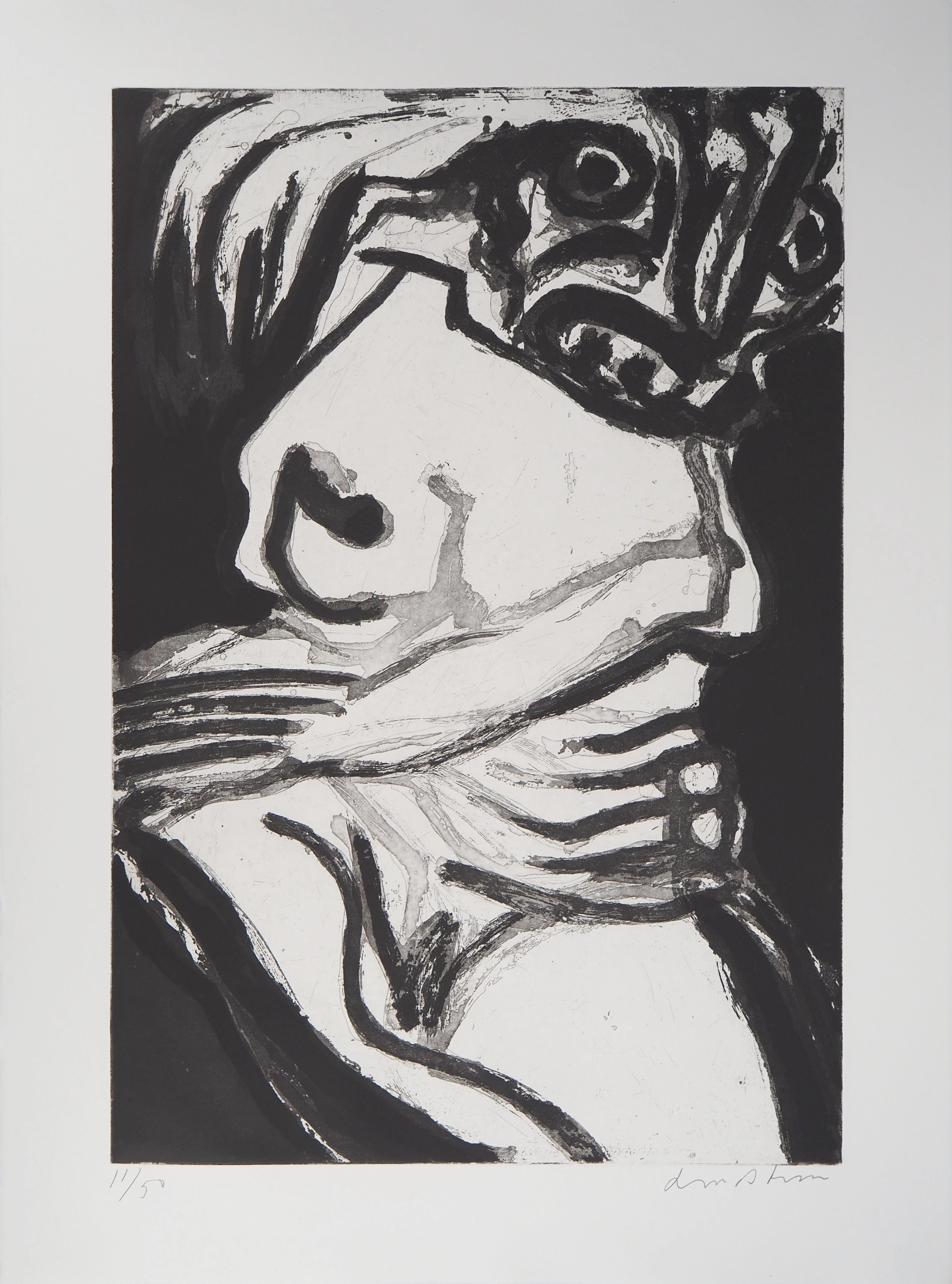 Bengt LINDSTROM : Le Chaman - Gravure originale signée