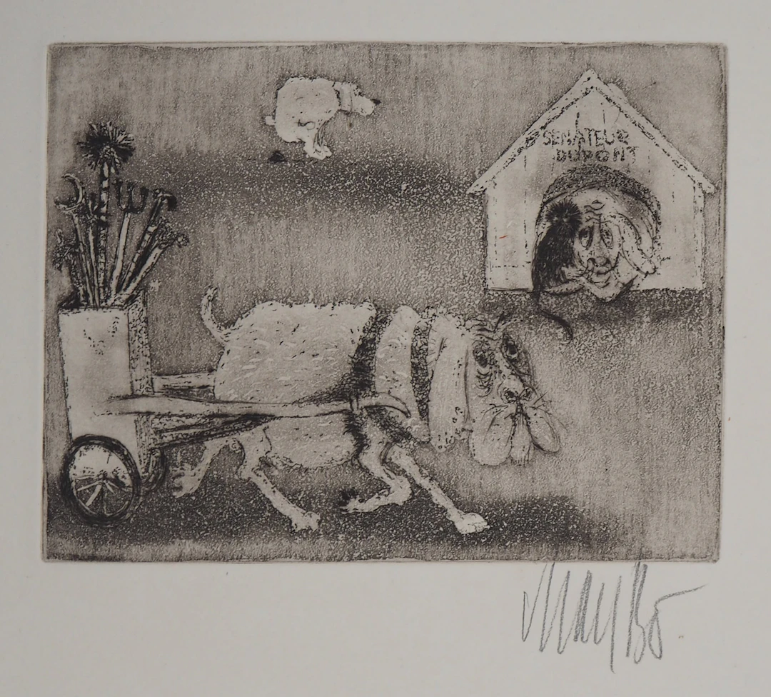Lars BO : Sénateur Dupont - Gravure originale signée au crayon