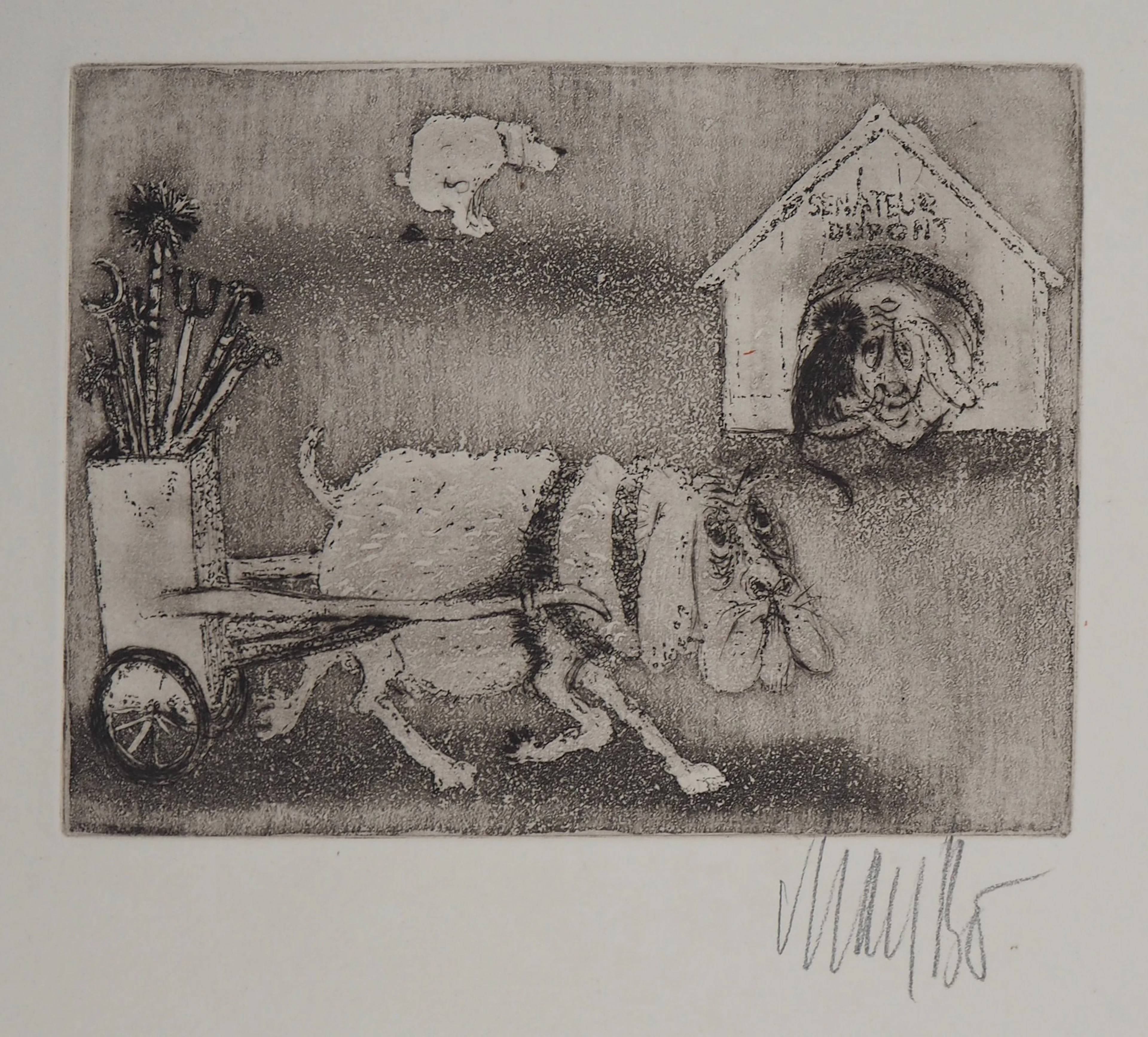 Lars BO : Sénateur Dupont - Gravure originale signée au crayon