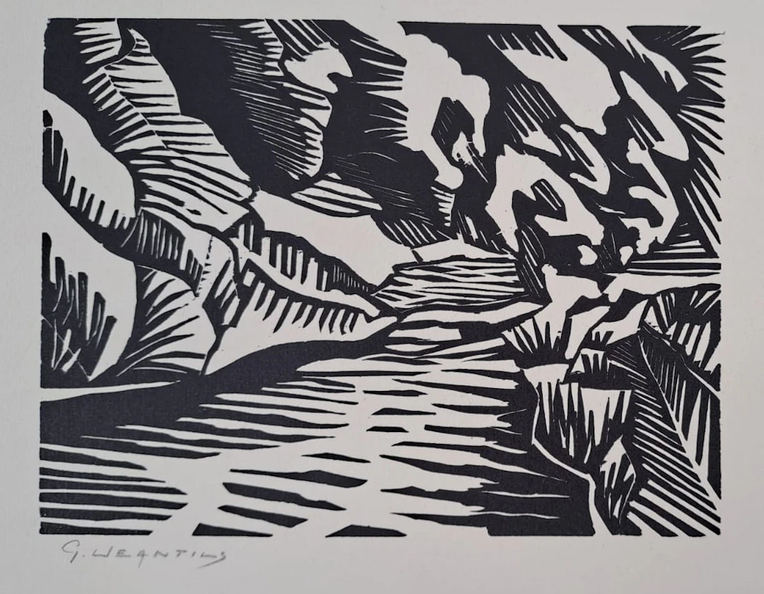 Georges Jeantils - L’Oise, 1951 - Bois gravé