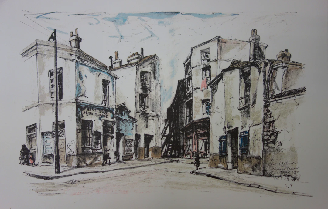 Léonard FOUJITA - Au temps de Paris, rue de la Santé et passage Prévost