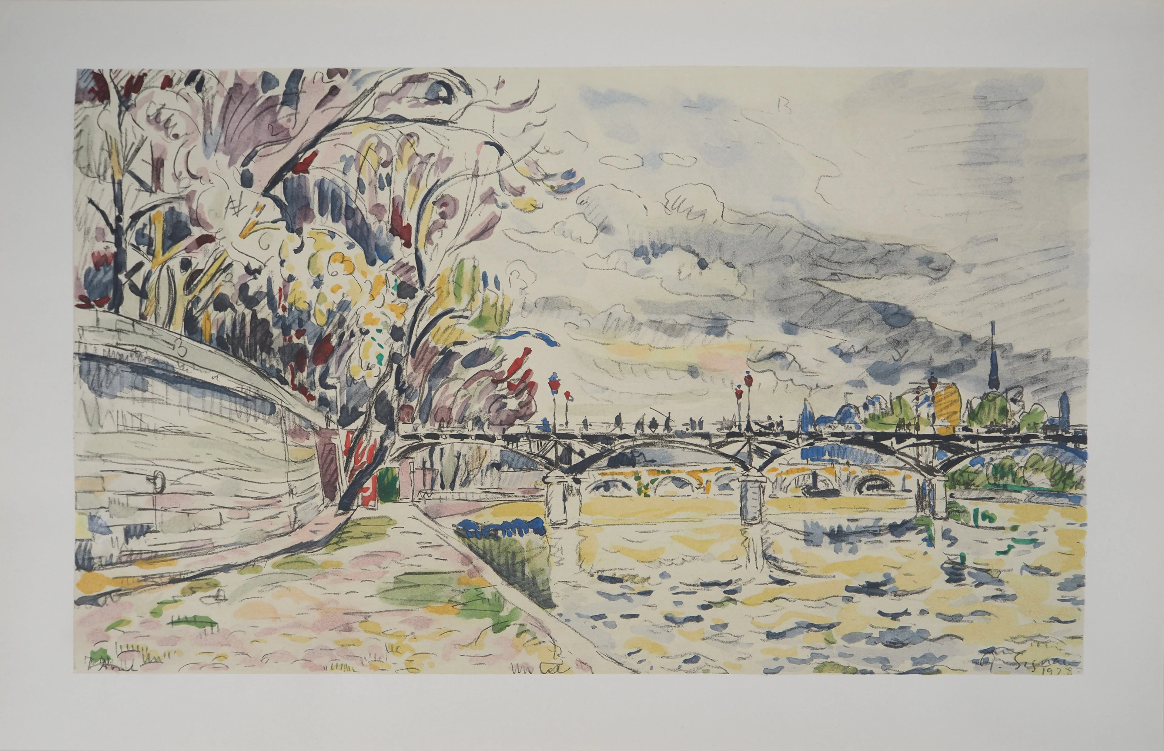 Paul Signac - Paris : La Passerelle des Arts vue des Quais de la Seine