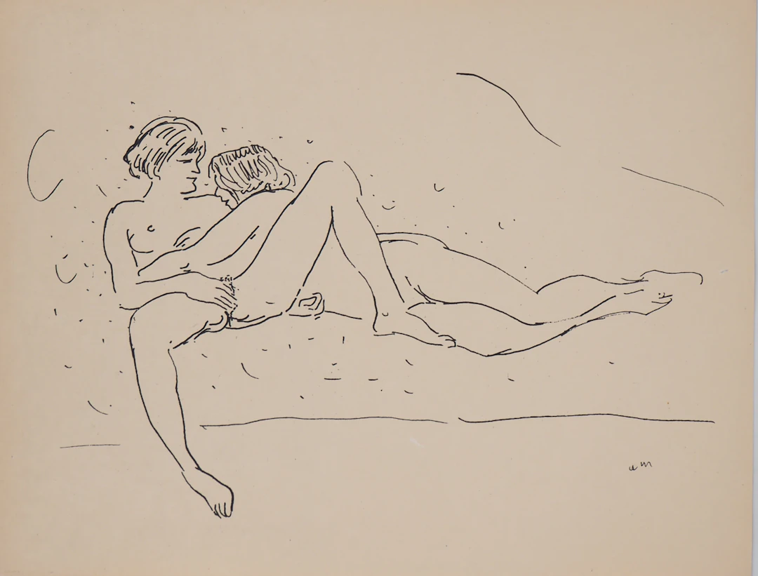 Albert MARQUET - Amantes sur un sofa, 1925 - Lithographie originale signée