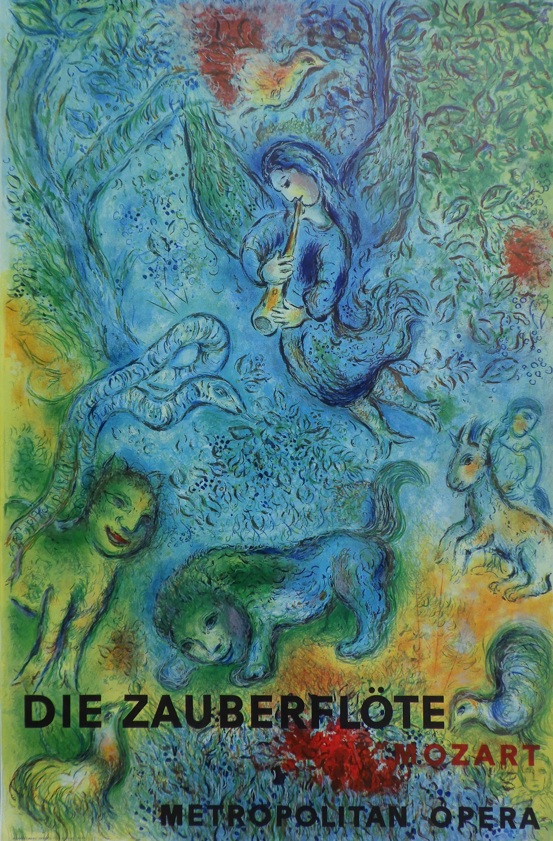 Marc CHAGALL : La flûte enchantée, Affiche originale, 1967