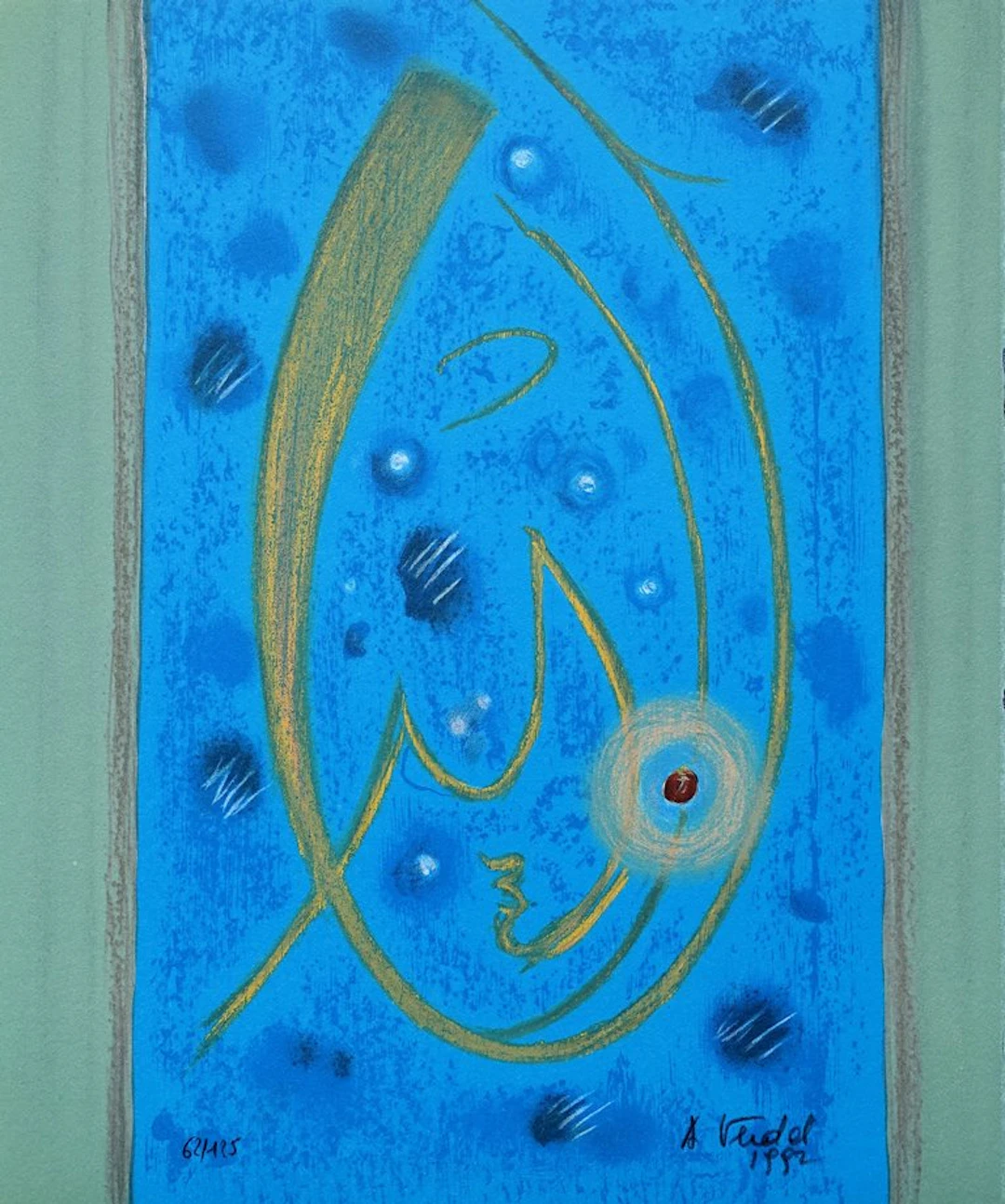 André VERDET : La vision du Paradis - Lithographie originale signée au crayon