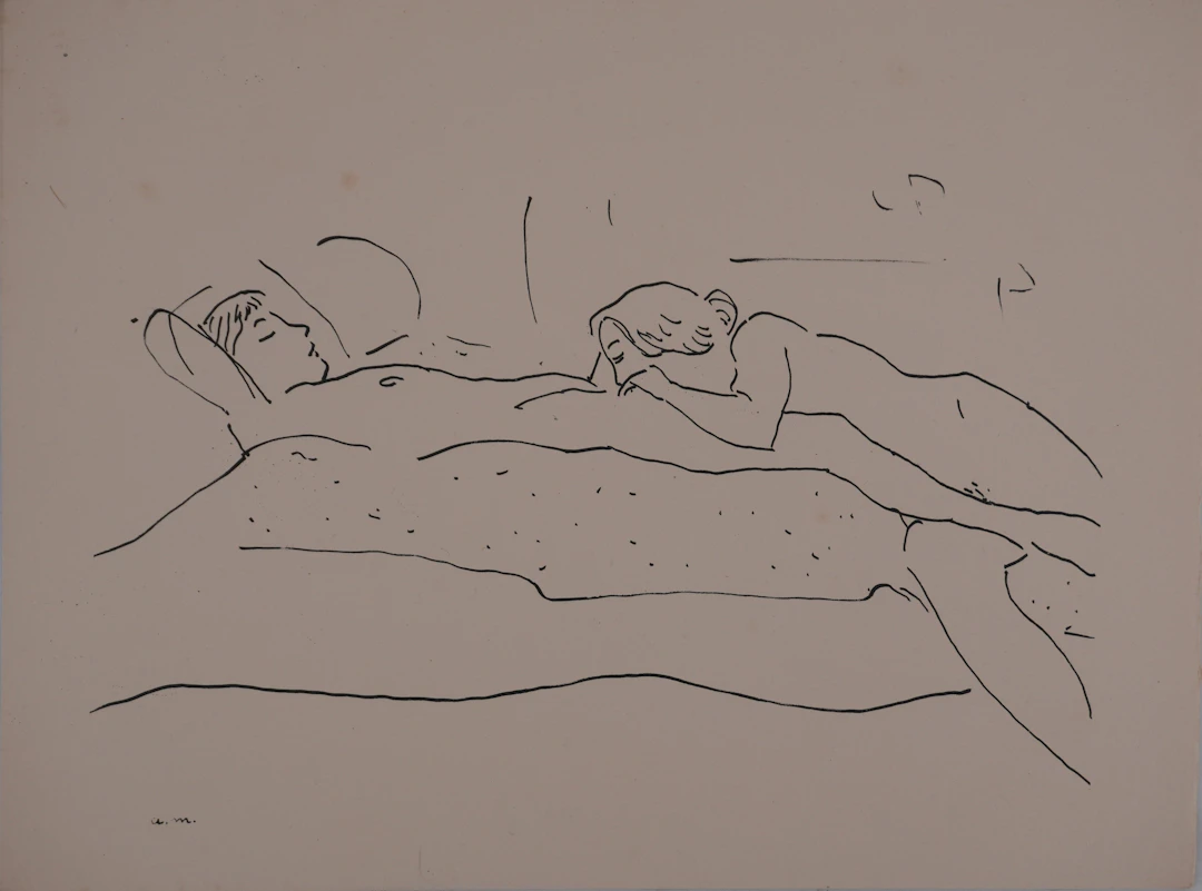 Albert MARQUET- Entre ses jambes, 1925 - Lithographie originale signée