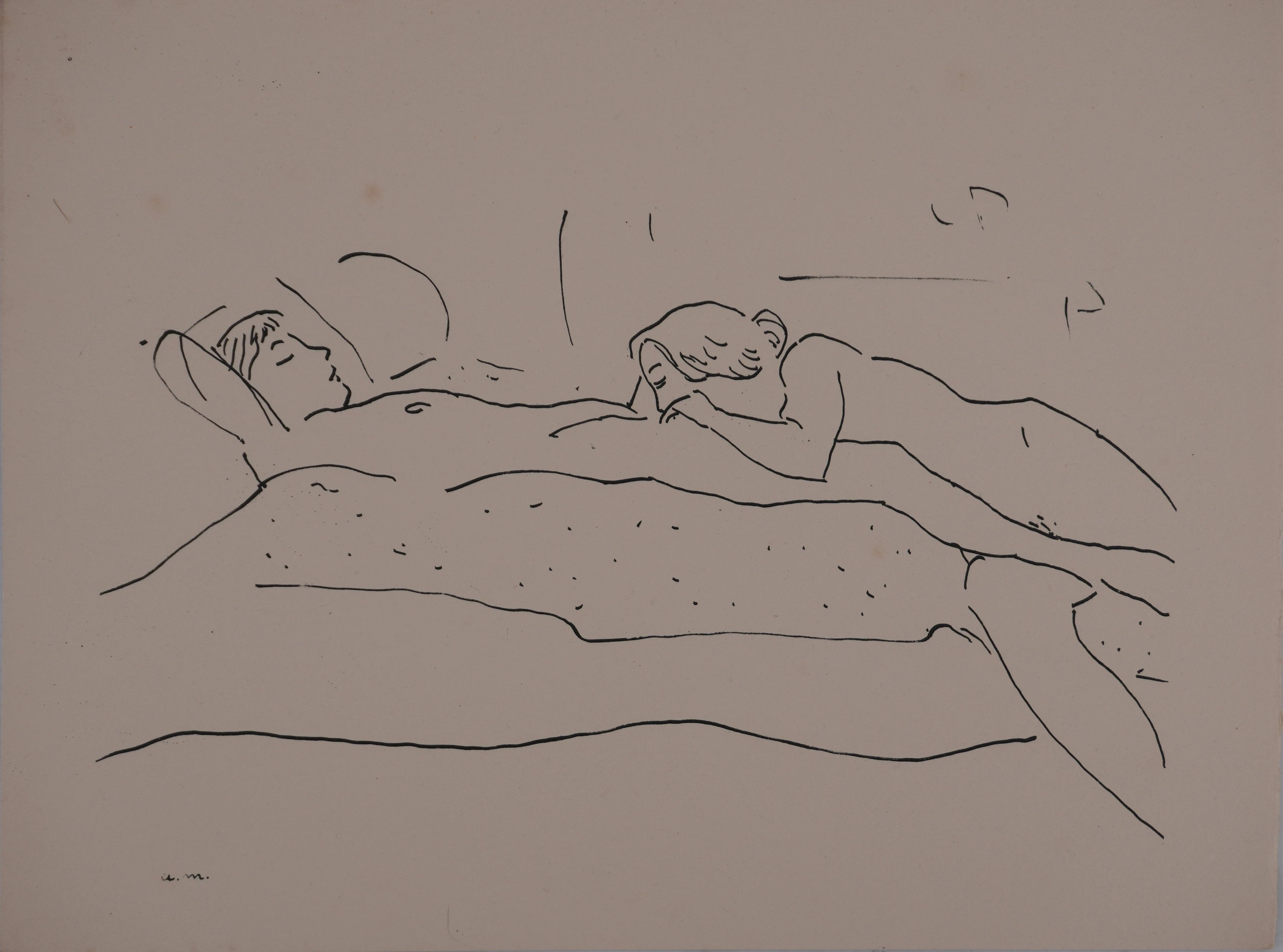 Albert MARQUET- Entre ses jambes, 1925 - Lithographie originale signée