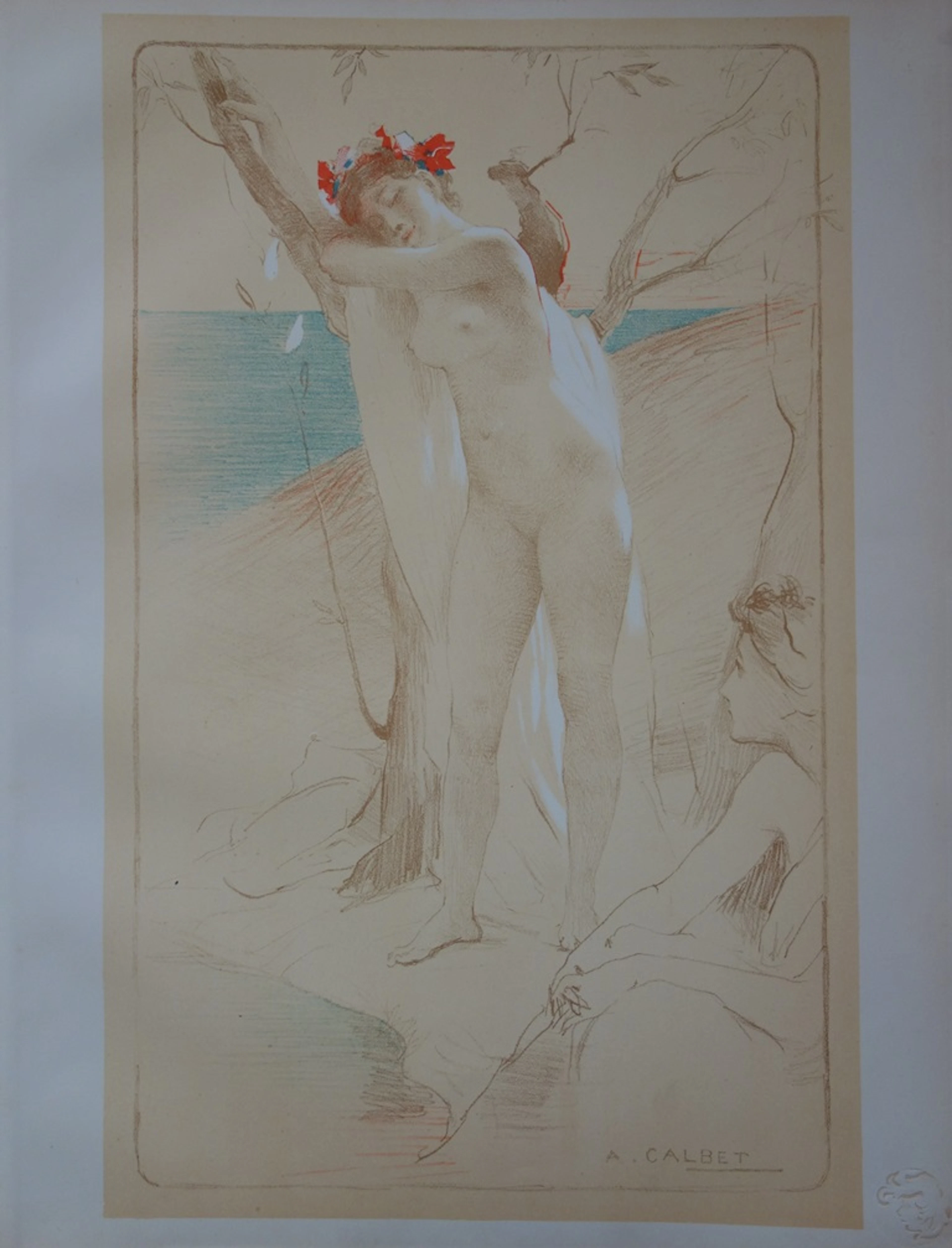 Antoine CALBET : L’inconnue, 1897 - Lithographie originale signée