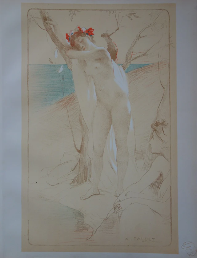 Antoine CALBET : L’inconnue, 1897 - Lithographie originale signée