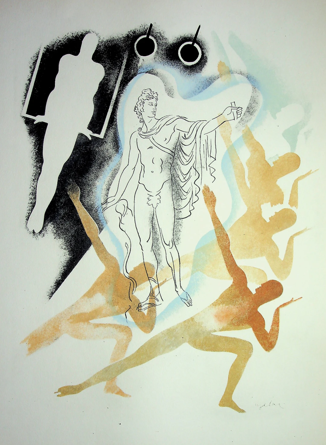 Milivoj UZELAC - Allégorie de la Gymnastique - Lithographie originale signée