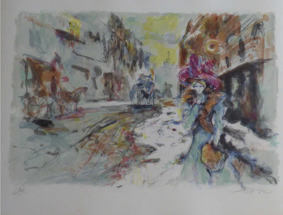 Jacques PECNARD - Les Dames de la ville, 1980 - Lithographie originale