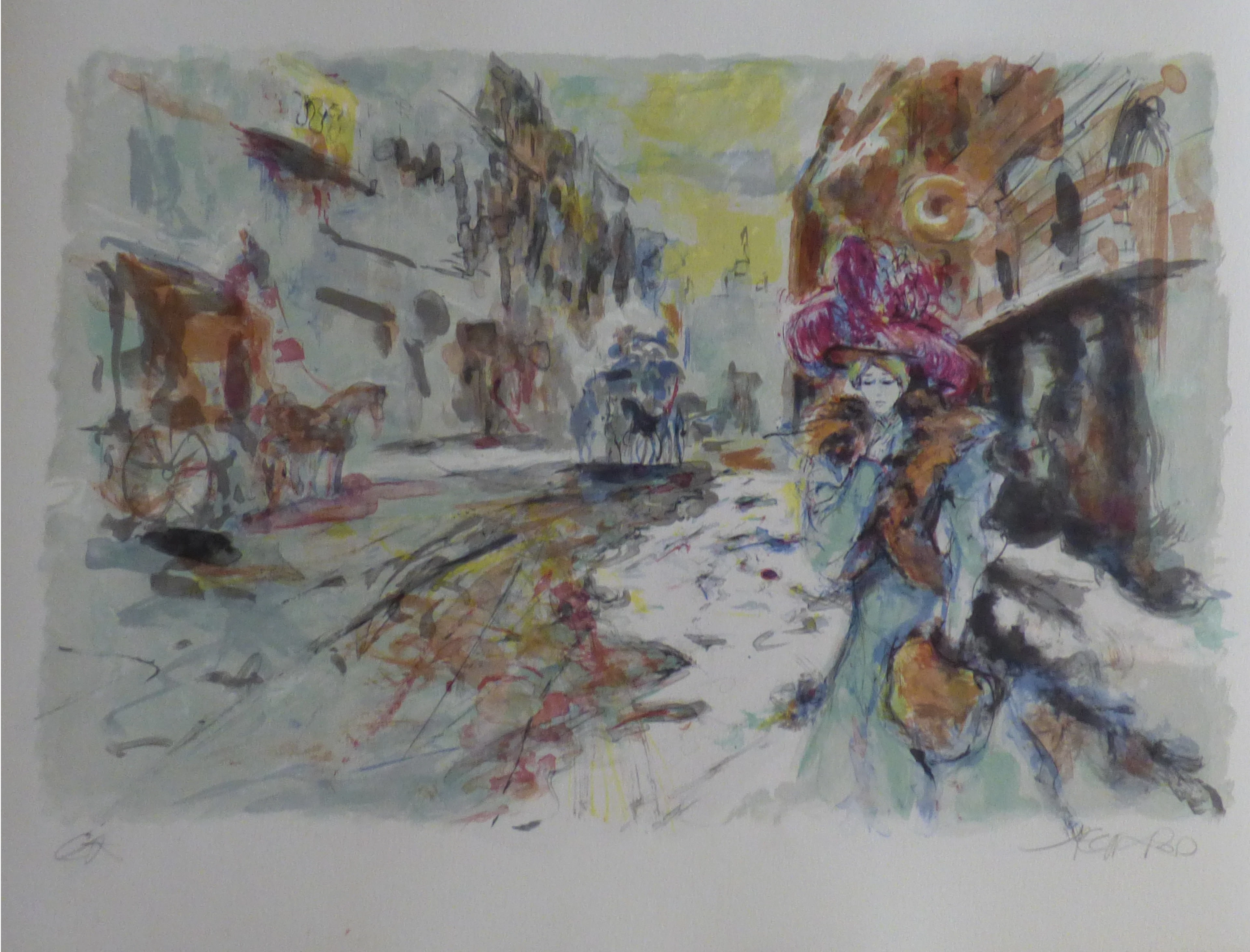 Jacques PECNARD - Les Dames de la ville, 1980 - Lithographie originale