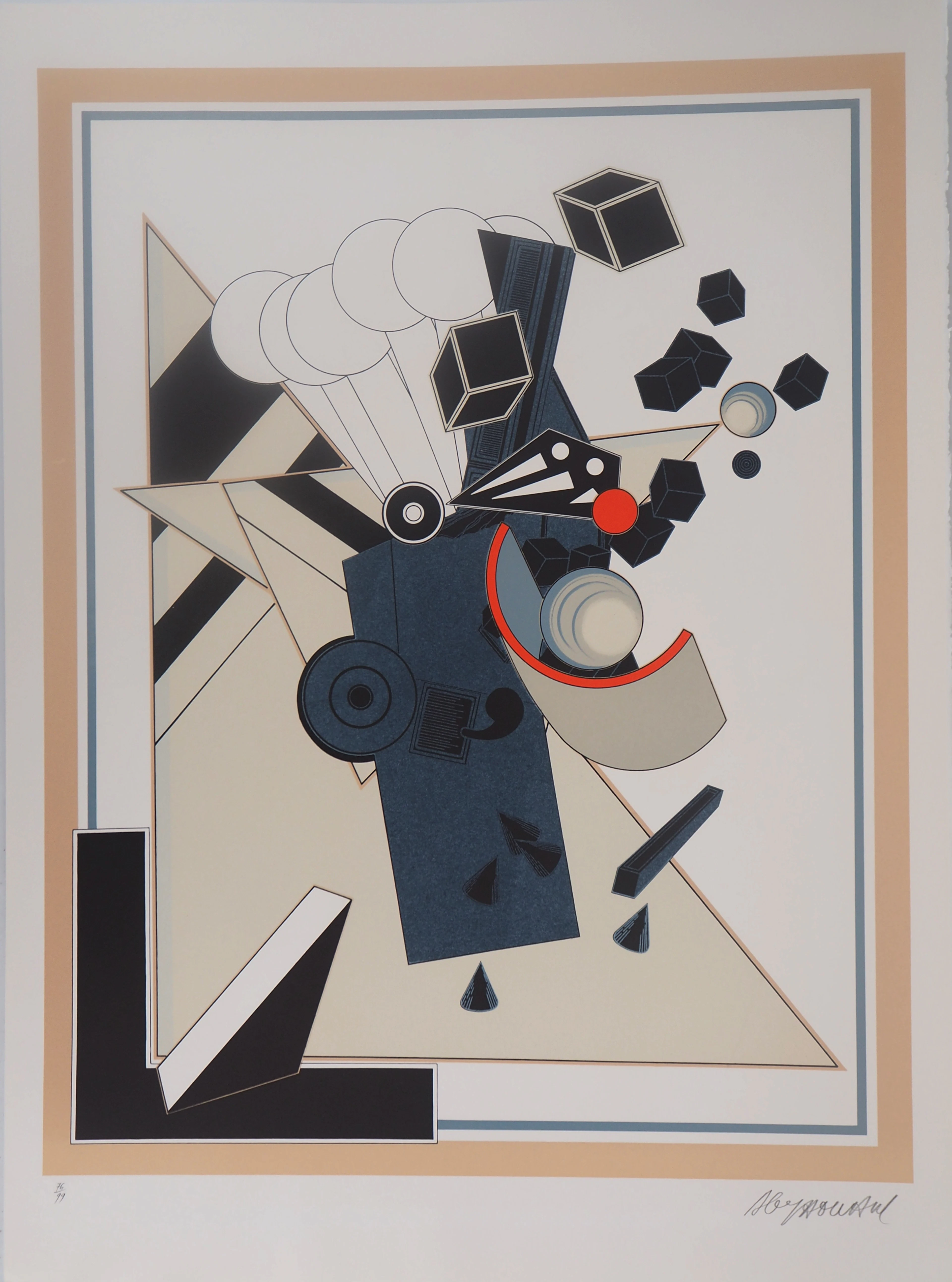 Alain LE YAOUANC - Inscription d’une dimension - Lithographie Originale Signée