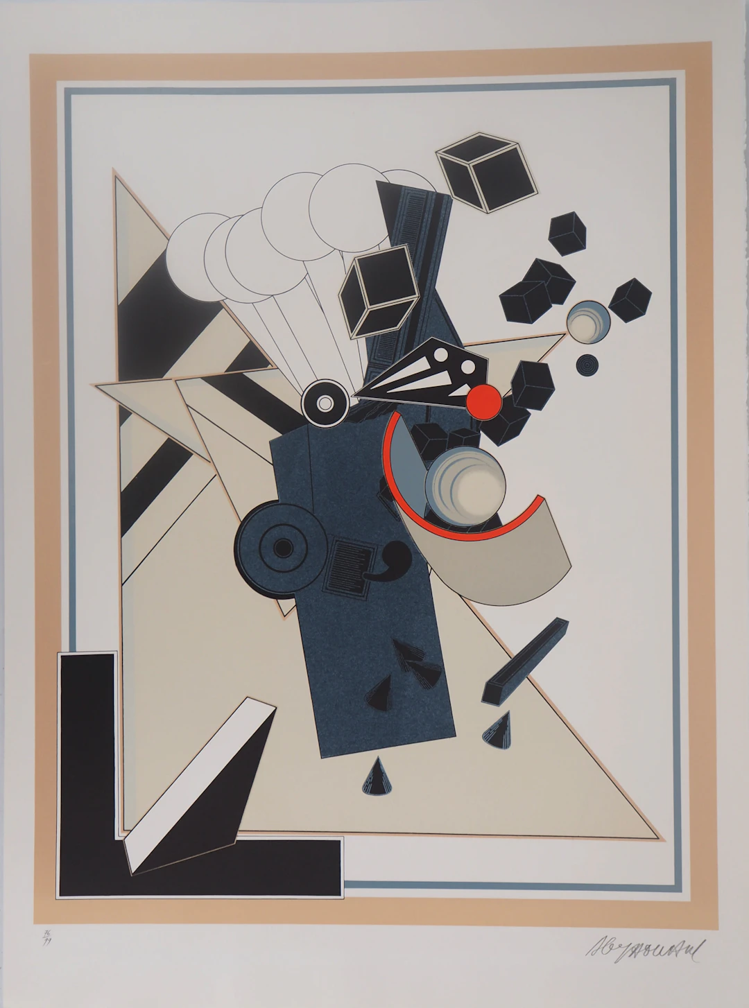 Alain LE YAOUANC - Inscription d’une dimension - Lithographie Originale Signée