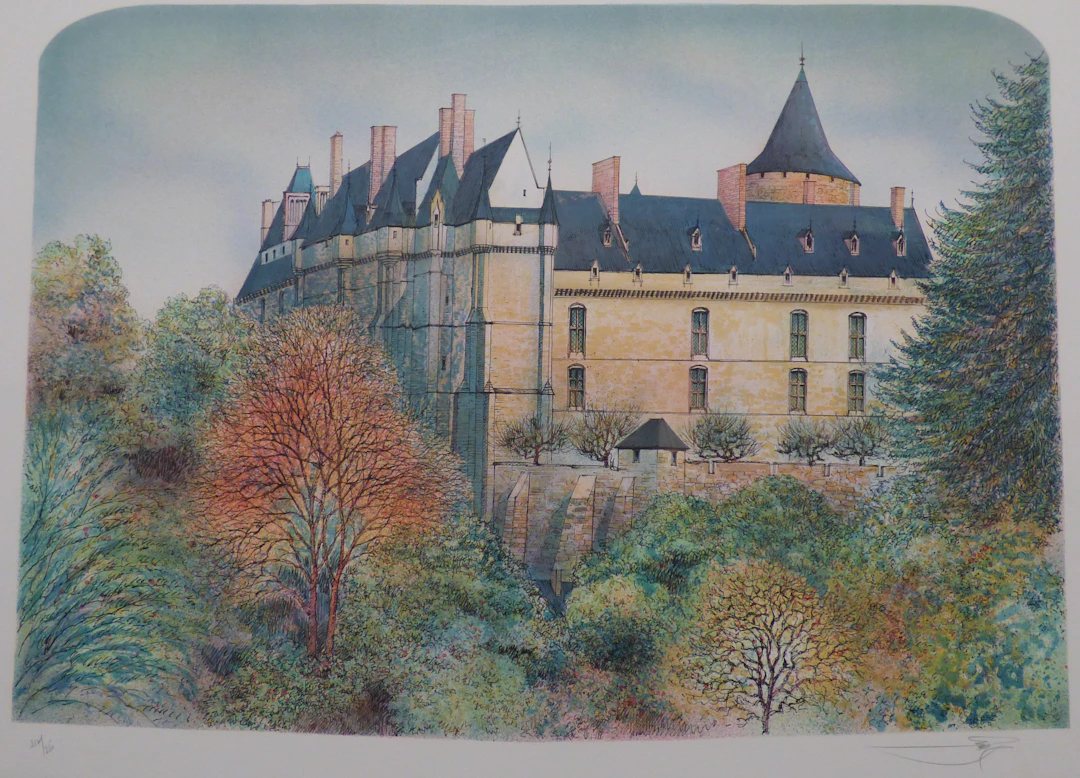 Rolf RAFFLEWSKI - Château de Châteaudun, c.1980 - Lithographie originale signée