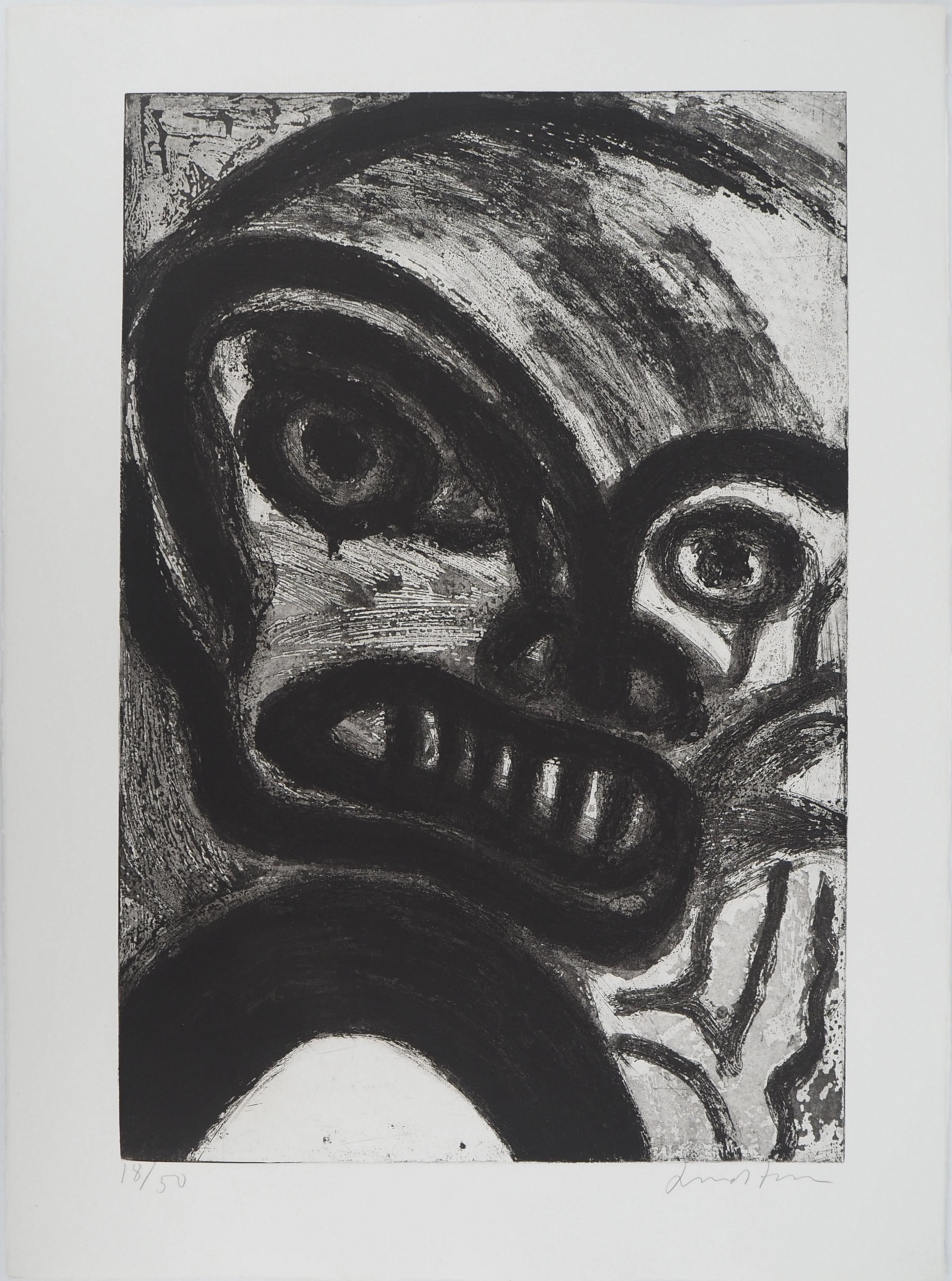 Bengt LINDSTROM : La Colère du Chamane, Gravure originale signée