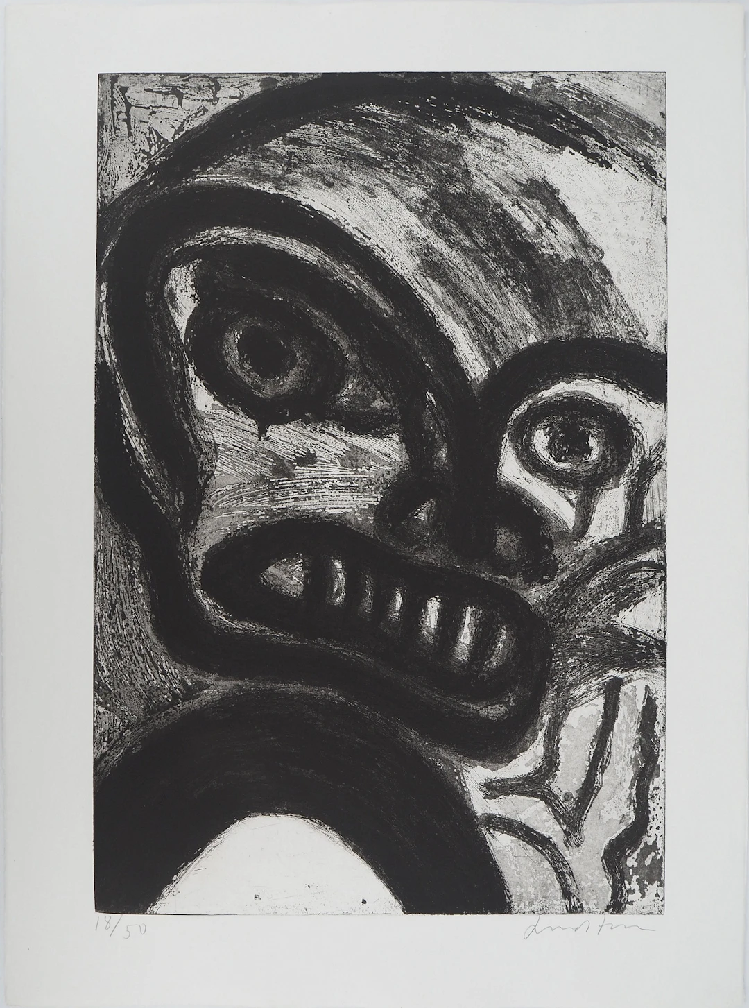 Bengt LINDSTROM : La Colère du Chamane, Gravure originale signée