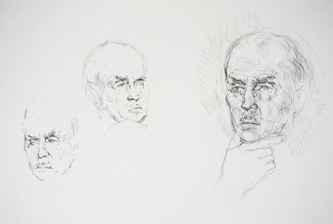 Yves- Jean COMMERE : Trois visages - Gravure originale signée