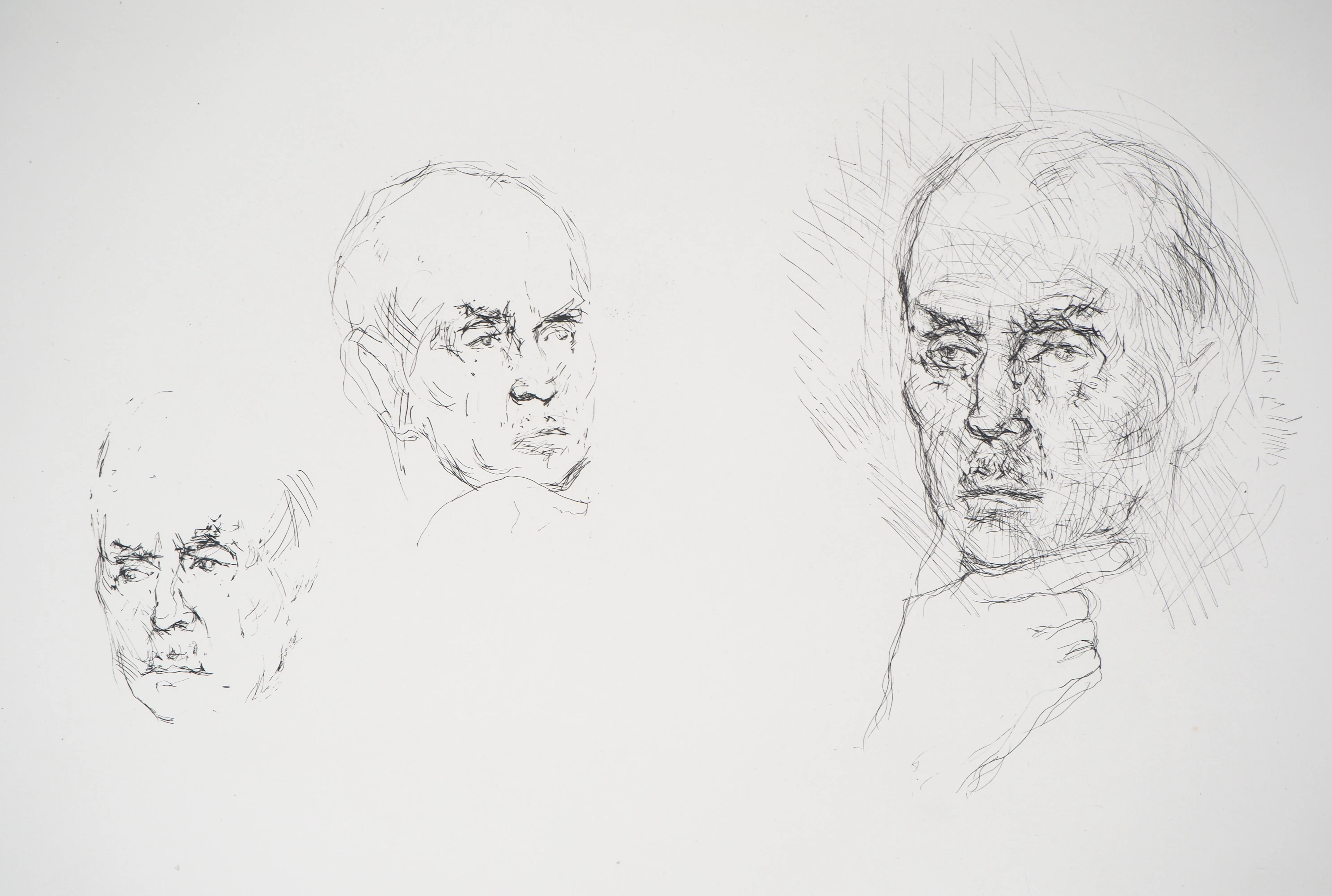 Yves- Jean COMMERE : Trois visages - Gravure originale signée