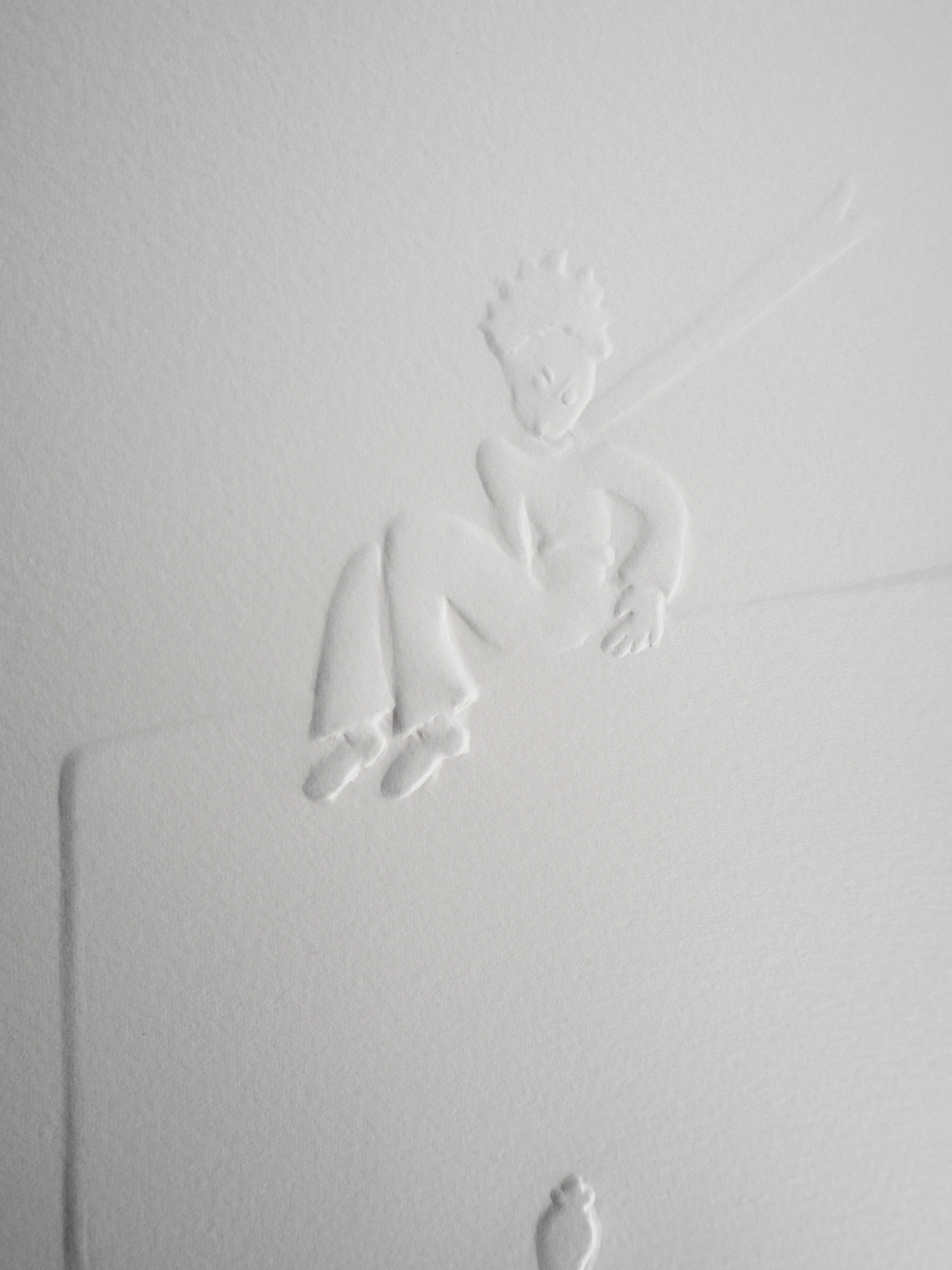 Antoine DE SAINT-EXUPÉRY : Le petit prince observe le serpent - Gravure