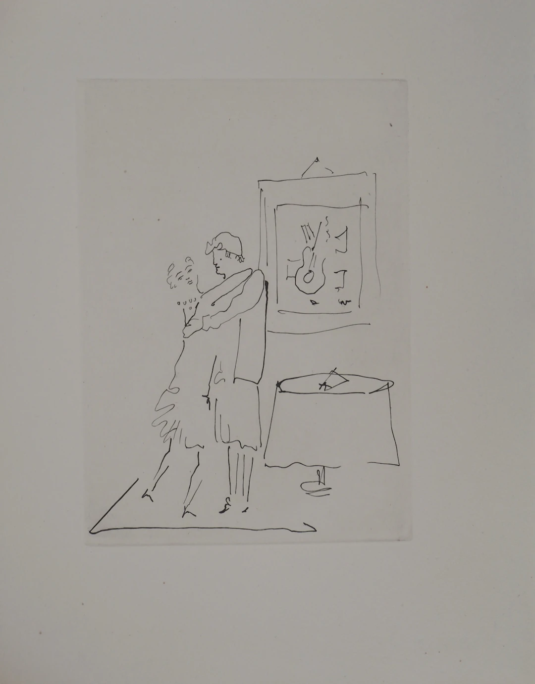 Jean COCTEAU : Le bal du comte d'Orgel, Moment de tendresse, gravure originale