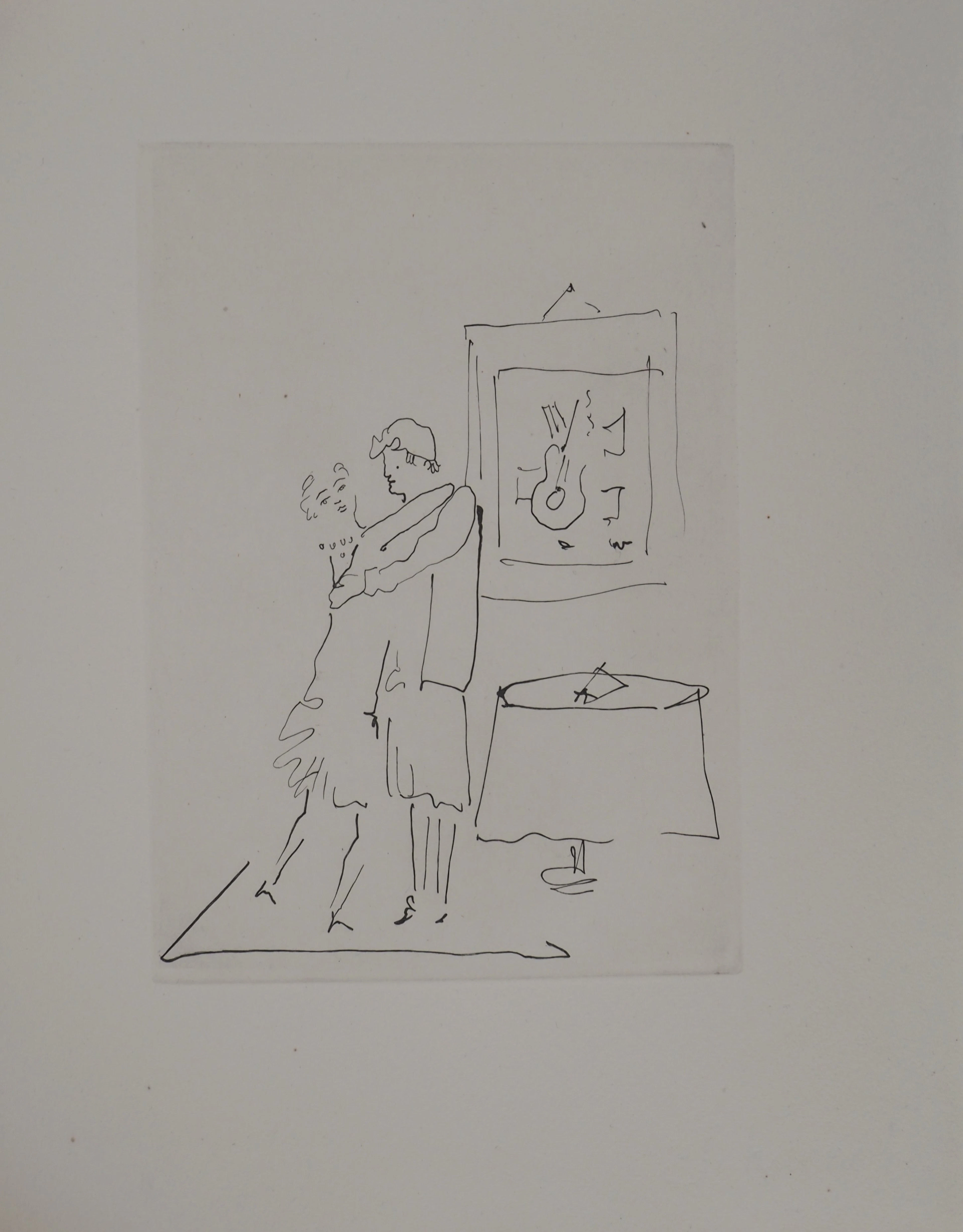 Jean COCTEAU : Le bal du comte d'Orgel, Moment de tendresse, gravure originale